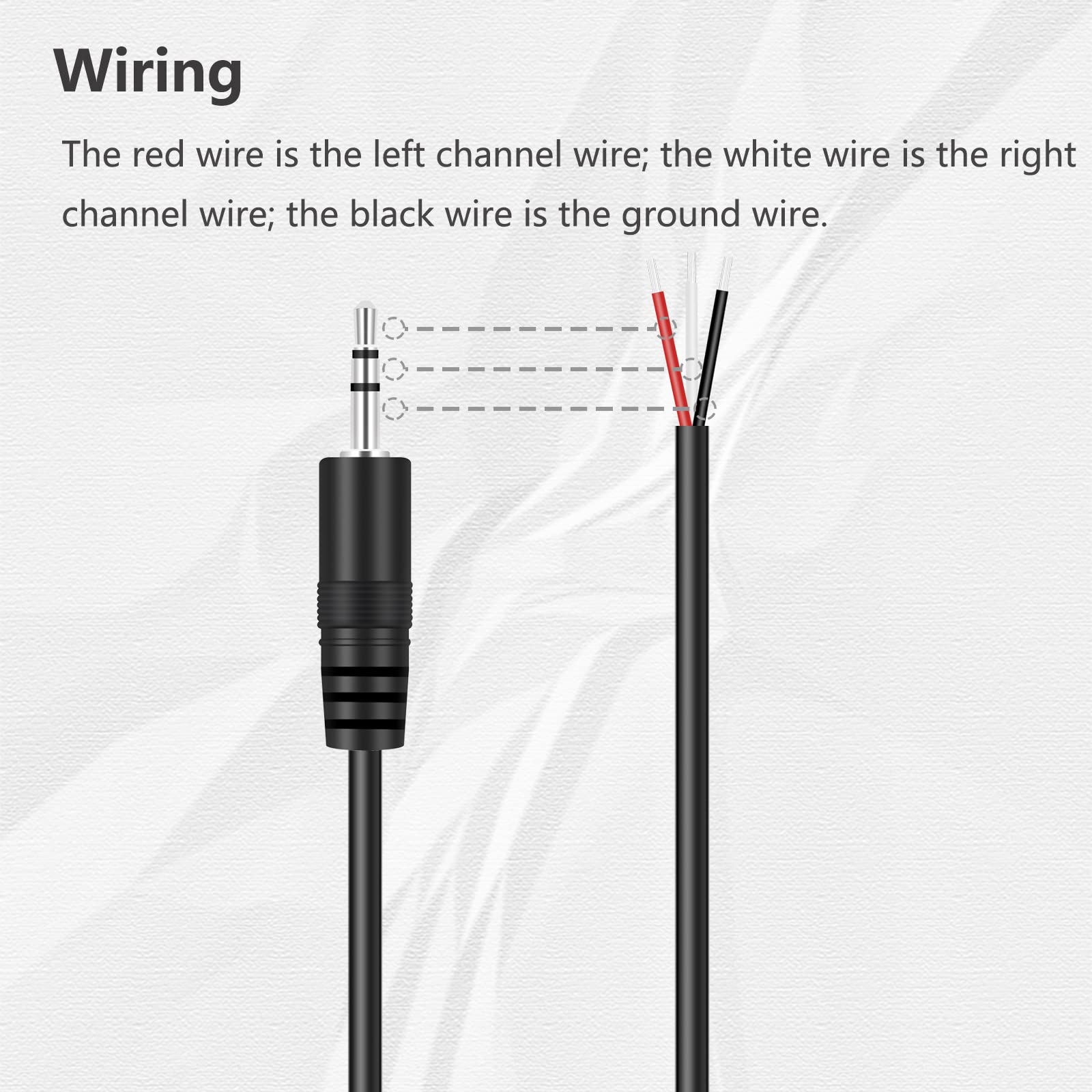 2.5mm TRS Stereo Male to Bare Wire Adapter Cable - 6ft Audio Connector for Headphones, Headsets, Earphones, Cameras & Audio Equipment - Perfect for DIY Repairs, Studio Setups & Home Theater Systems