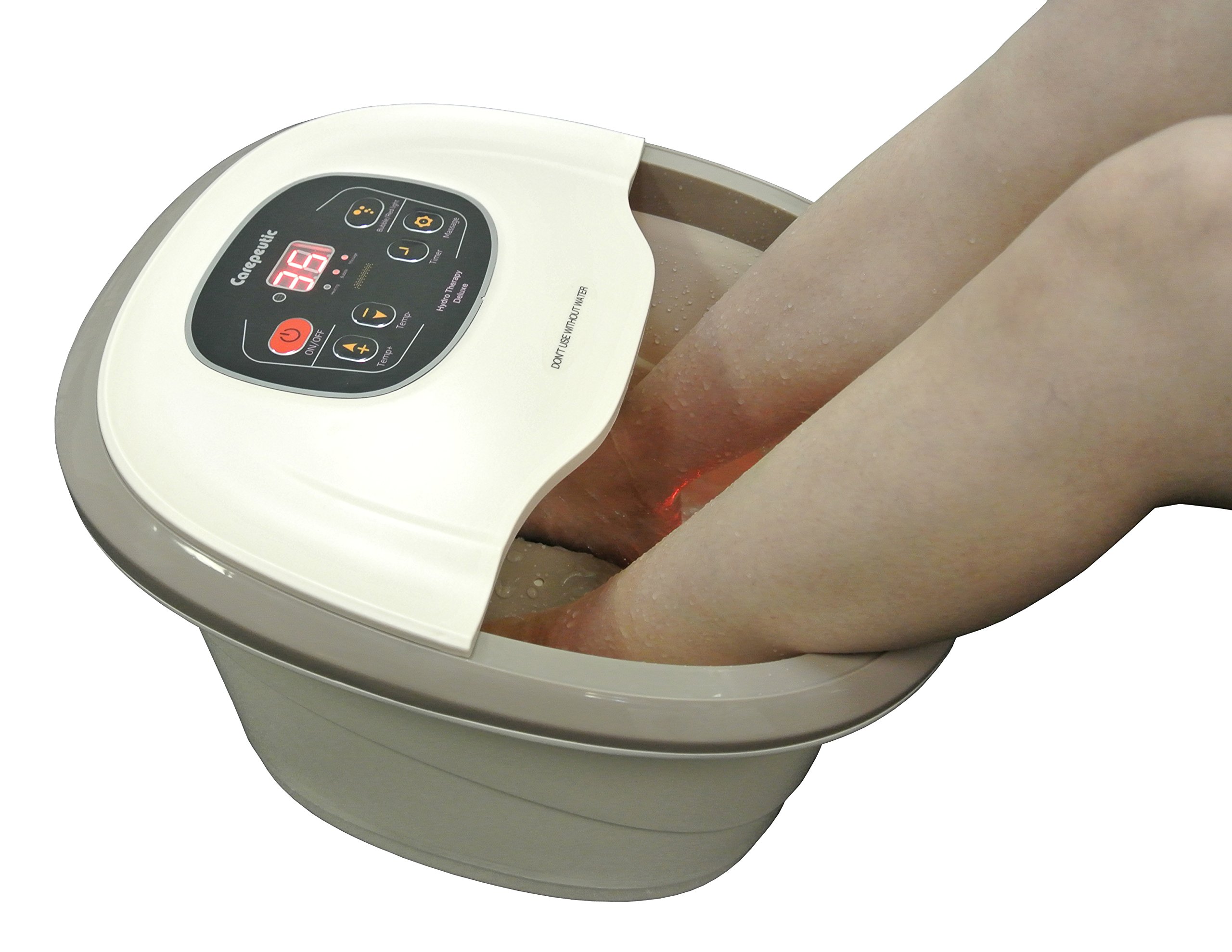 Carepeutic Electric Foot and Leg Massager with Hydro Therapy - 17 lbs, Milk White - Perfect for Relaxation, Pain Relief, and Spa Treatments at Home