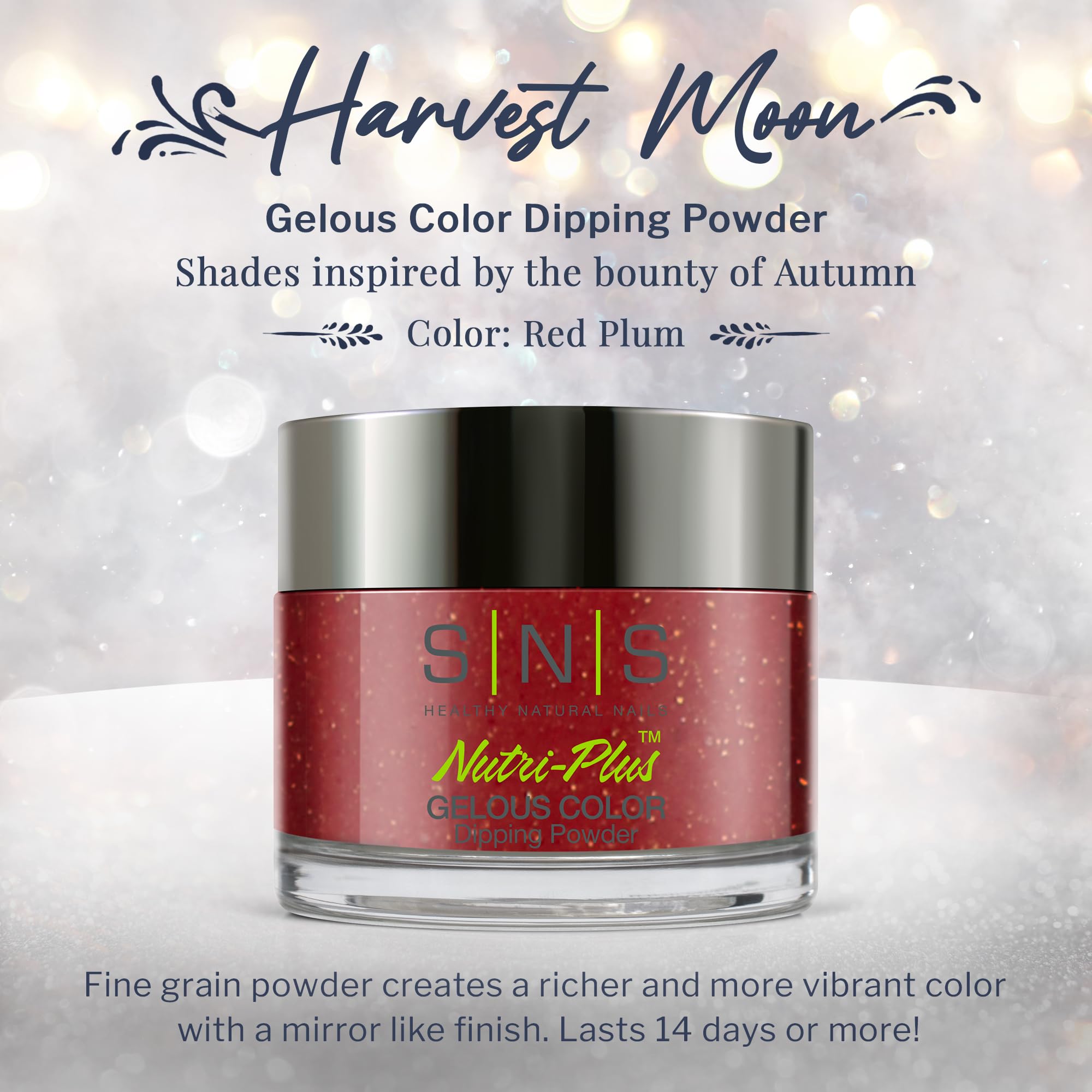 SNS Nail Dip Powder - Gelous Red Plum Brown Shimmer Dipping Powder - Long Lasting 14 Days Dip Nail Color - Low Odor No UV Lamp Required - 1 oz - Perfect for Salon Quality Manicures at Home & Professional Nail Art Designs