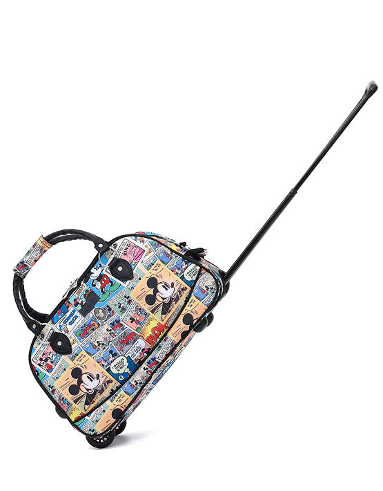Disney DIS030 Small Cabin Size Wheeled Luggage Bag with Comic Design - Perfect for Kids Travel, School Trips & Airplane Carry-On