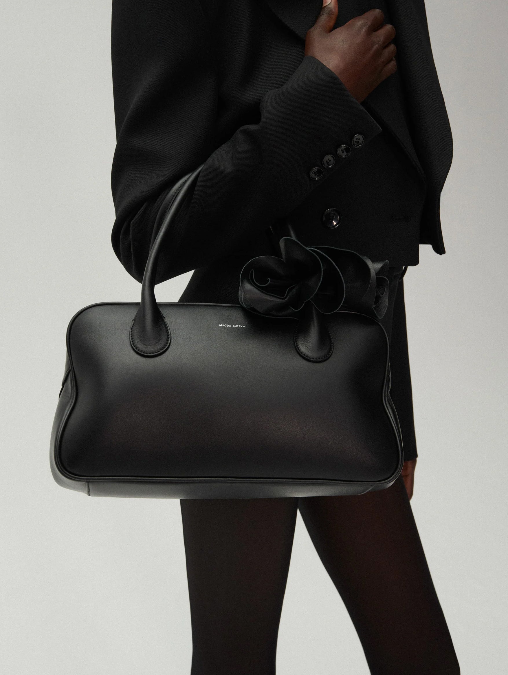 Brigitte Black Leather Shoulder Bag with Silver Hardware - Stylish Crossbody Purse for Women, Perfect for Work, Travel & Everyday Use