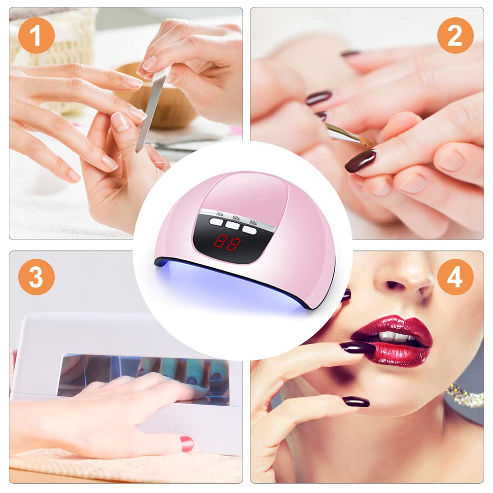 **PEKDI 54W UV LED Nail Lamp Dryer - Professional Manicure & Gel Polish Curing Machine with Timer - Perfect for Home & Salon Nail Art DIY**