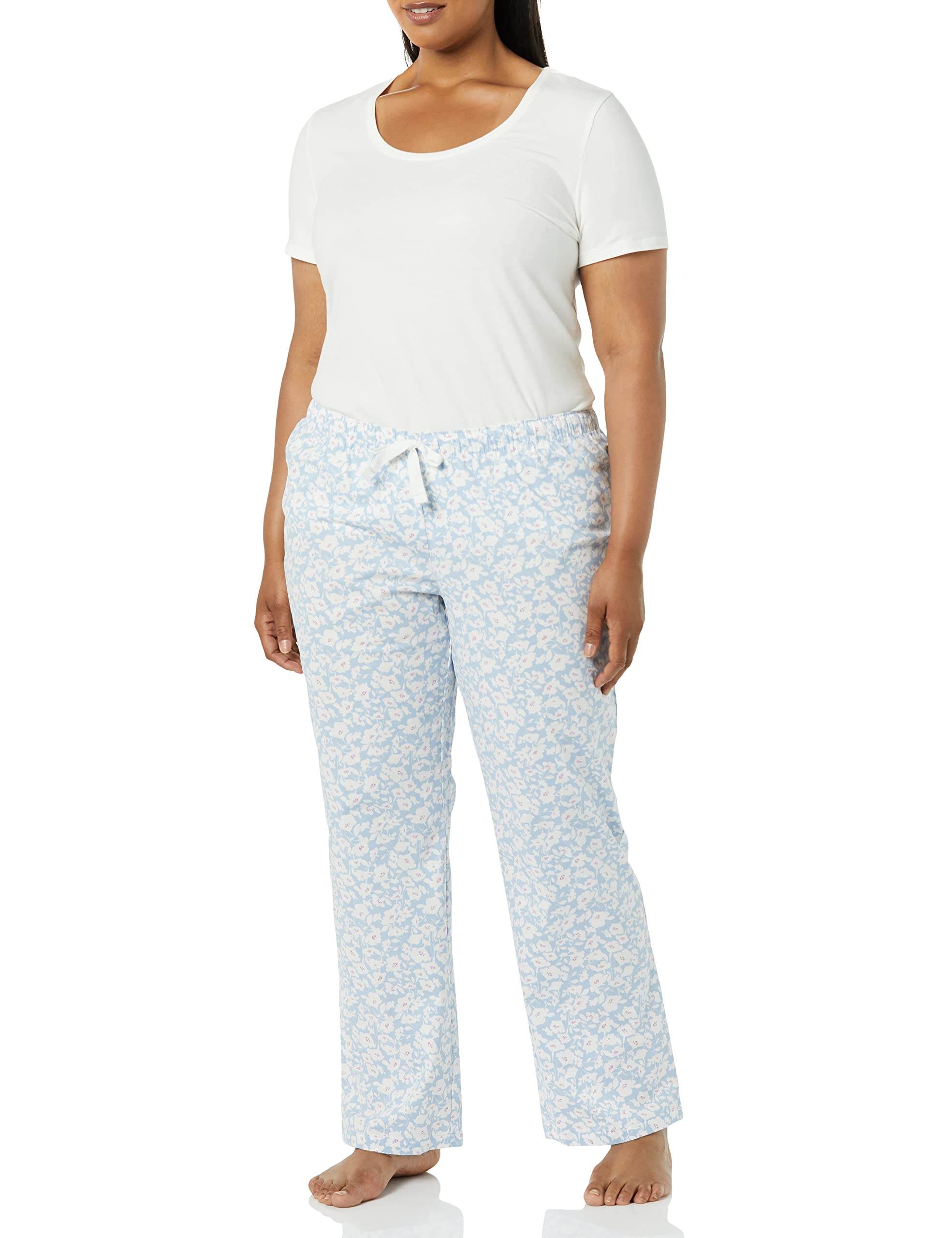 Amazon Essentials Women's Poplin Sleep Pants - Soft & Breathable Lounge Pajama Bottoms for Comfortable Nightwear and Relaxing at Home