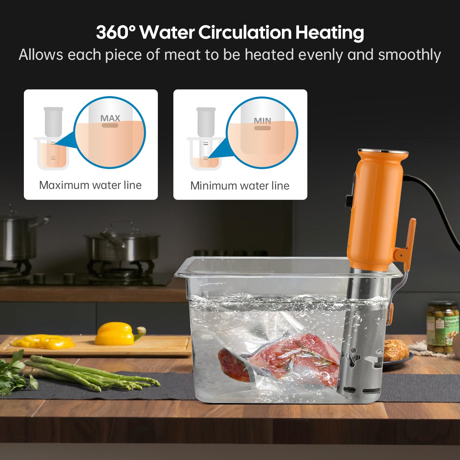 **Inkbird WiFi Sous Vide Cooker ISV-101W - 1000W Precision Immersion Circulator with 3D Water Flow, App Control & Preset Recipes - Perfect for Steak, Seafood & Meal Prep**