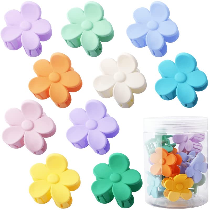 Staila 10-Piece Small Floral Hair Clips Set - Cute Flower Hair Accessories for Women & Girls, Hair Claw Clips in Cream Color | Perfect for School, Parties & Everyday Styling