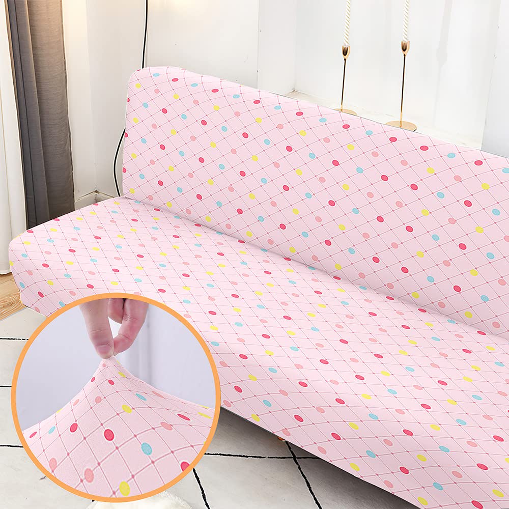 Stretch Futon Cover Full Size - Soft Washable Slipcover with Elastic Bottom for Home & Office