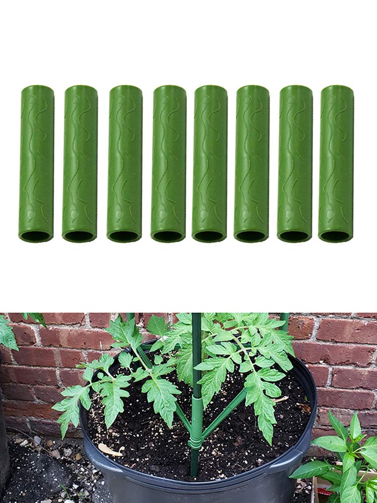 24Pcs Garden Stake Connectors - Straight Plant Support Tubes for Greenhouse, Flower & Vine Stakes - Durable Greenhouse Frame & Rattan Stake Arms Connectors - Perfect for Plant Support, Trellis & Gardening Projects