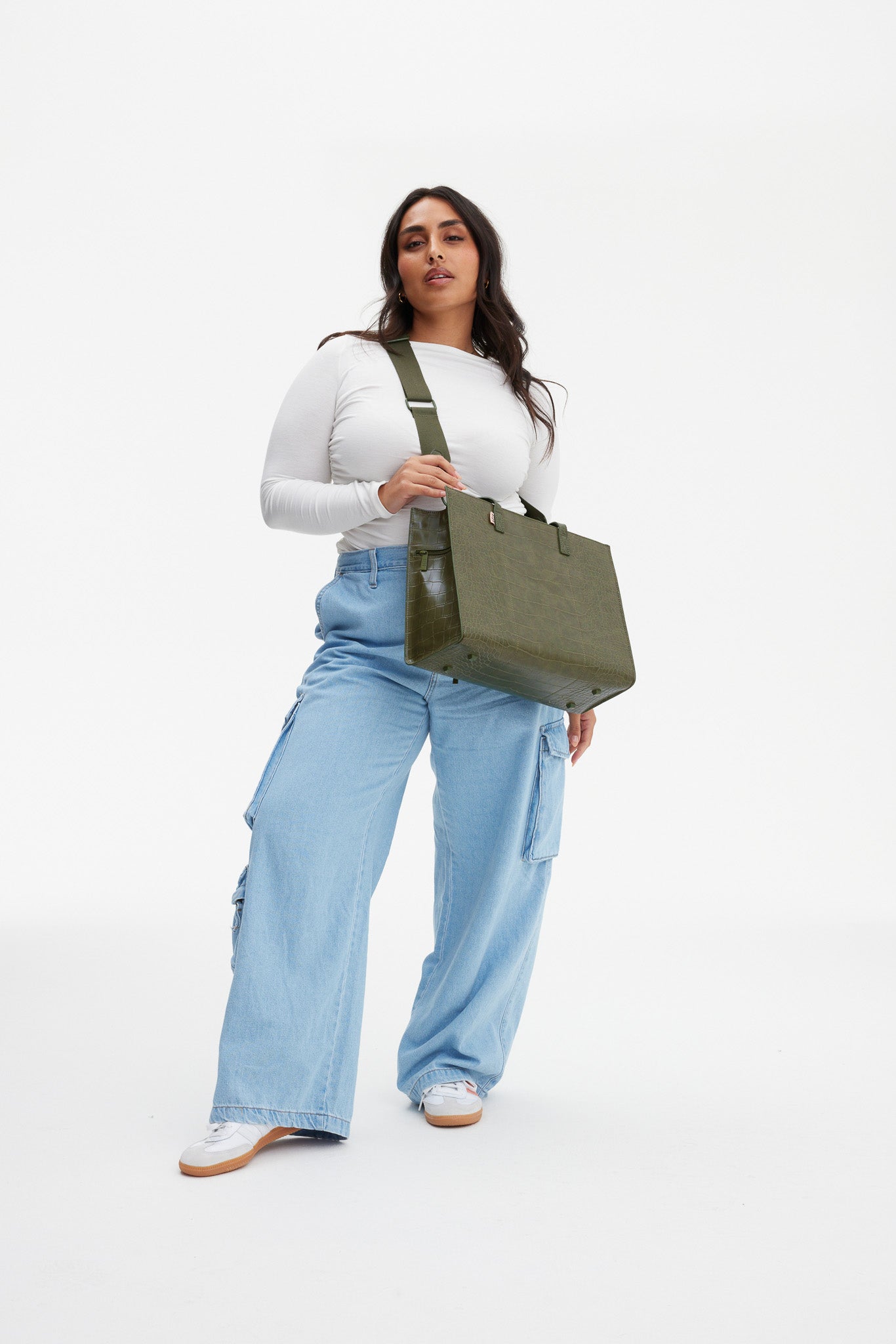 Premium Olive Croc Leather Work Tote Bag for Women - Stylish & Durable Professional Office Bag, Commuter Laptop Tote, Business Travel & Work Essentials Organizer