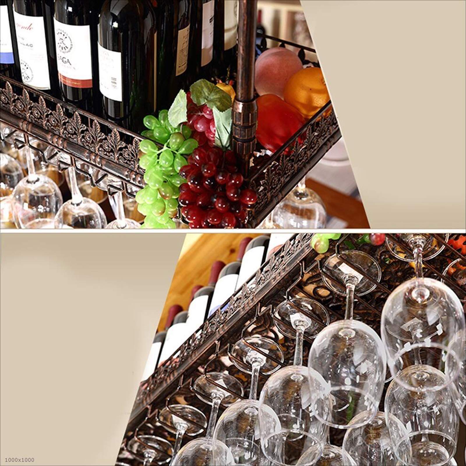 Industrial Retro Metal Wine Glass Hanging Rack - Adjustable Ceiling Floating Shelf for Bars, Restaurants & Kitchens - Black (120x35cm) - Perfect for Wine Storage, Home Decor & Commercial Use