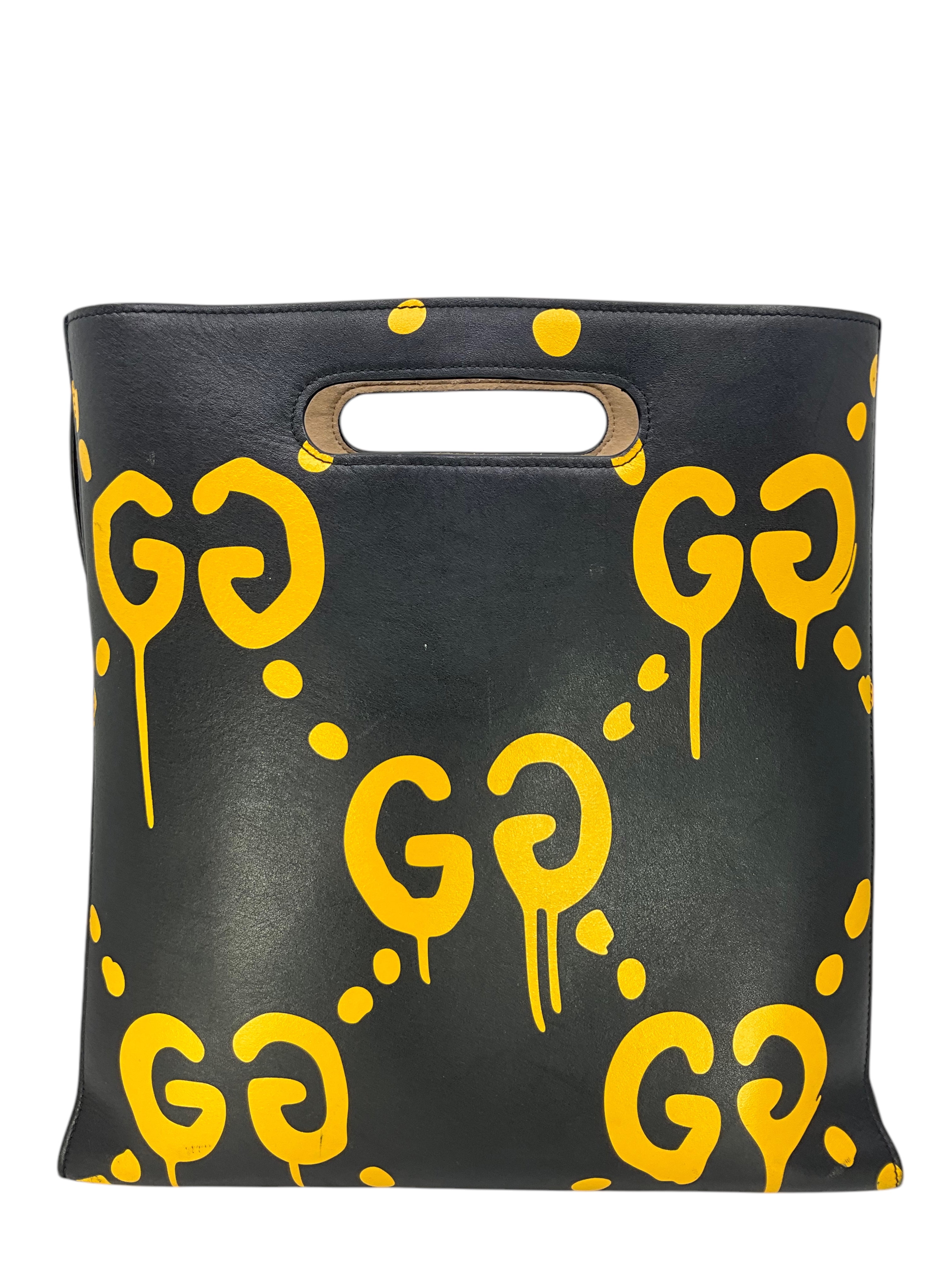 Authentic GUCCI Calfskin GucciGhost Medium Tote Bag for Women - Luxury Leather Handbag for Work, Travel & Everyday Use