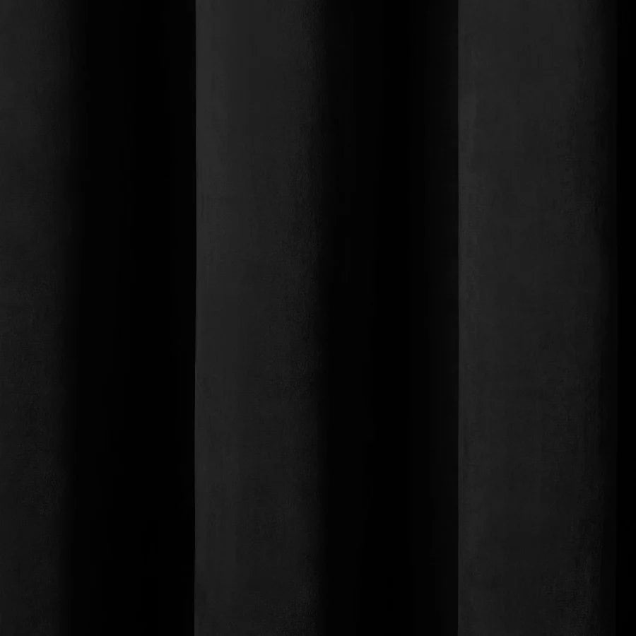 Laurence Llewelyn Bowen Montrose Blackout Eyelet Curtains - Premium Black Window Drapes for Living Room & Bedroom