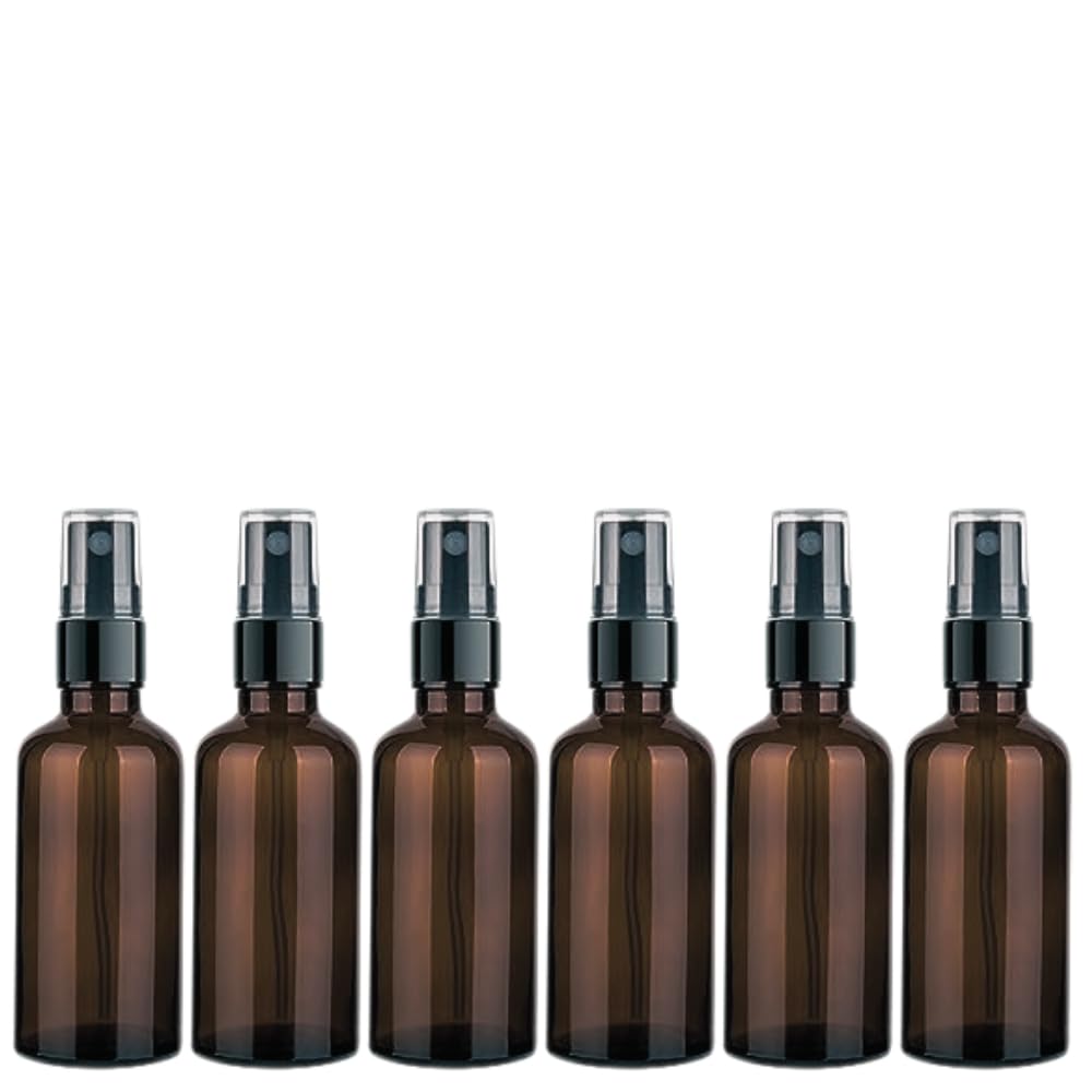 Velpacs 30ml Amber Glass Bottle with Premium Fine Mist Spray Pump - Refillable & Reusable Leak-Proof Bottles for Essential Oils, Aromatic Water, Facial Mists & DIY Beauty Blends (Pack of 6) | Perfect for Skincare, Aromatherapy & Travel Essentials