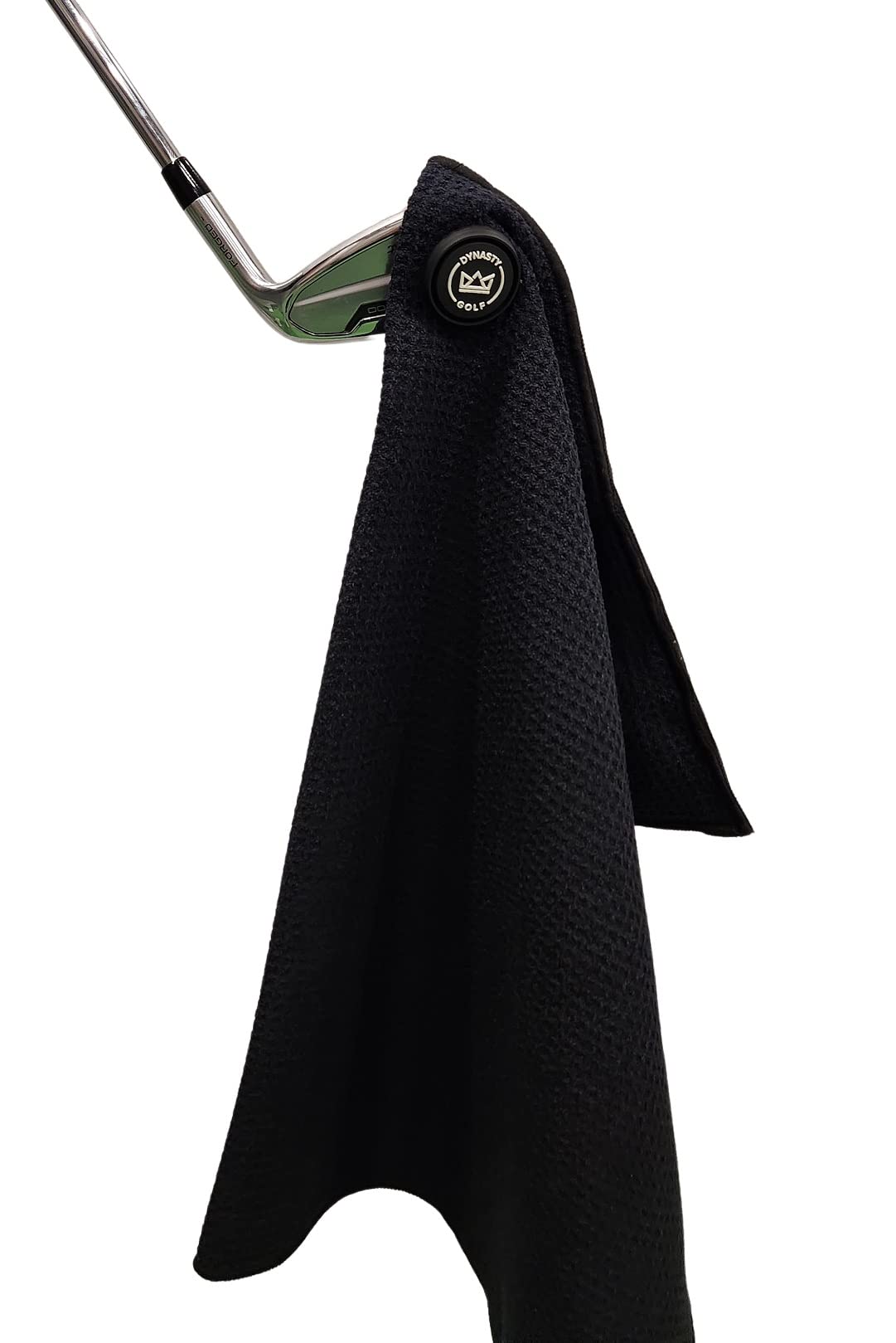 Premium Magnetic Golf Towel for Golf Bags - Microfiber Waffle Pattern Golf Towel with Strong Magnet for Men & Women (Black) - Perfect for Golf Course, Driving Range & Club Cleaning