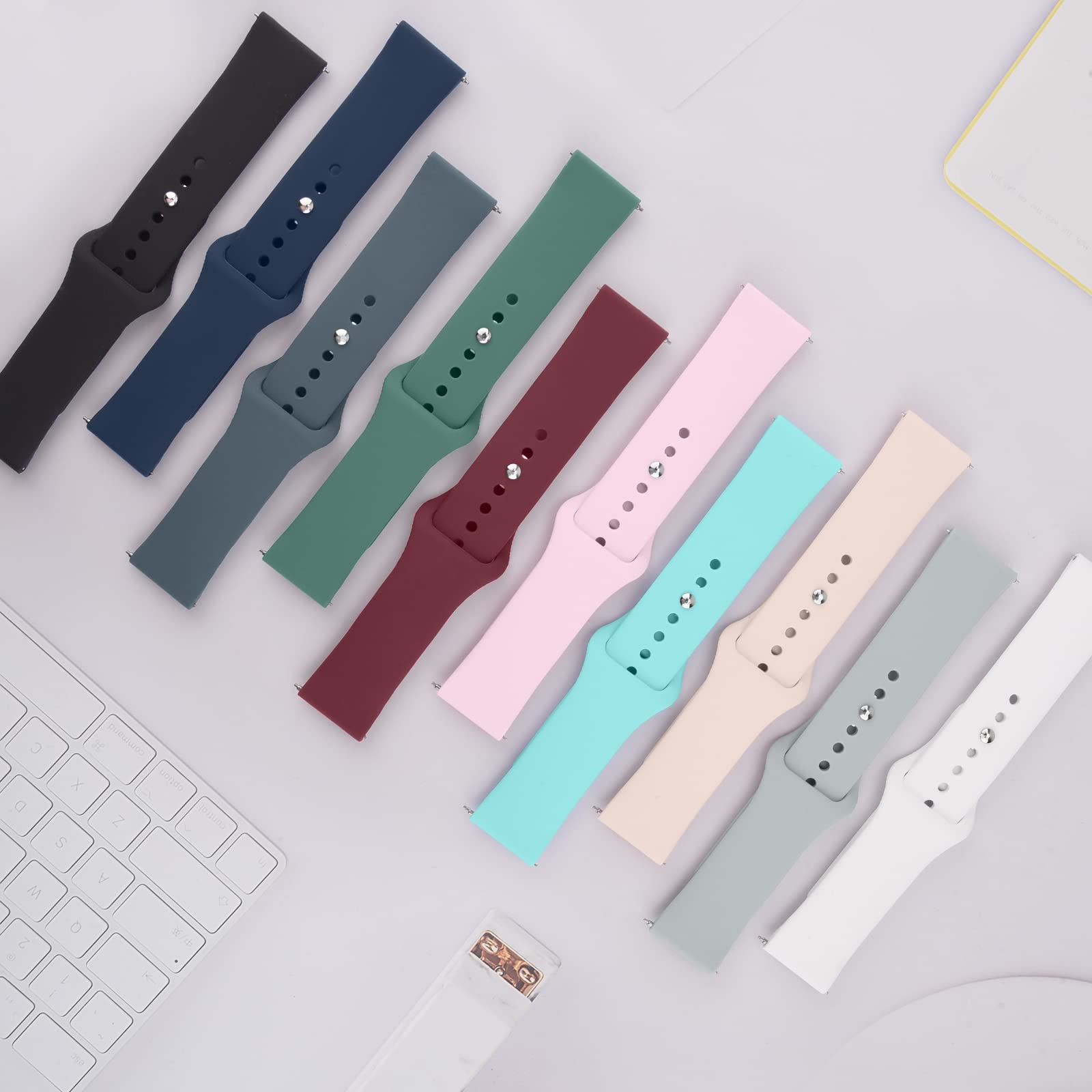 Silicone Watch Band 20mm 22mm Quick Release - Sport Strap for Men & Women - Gym & Daily Wear