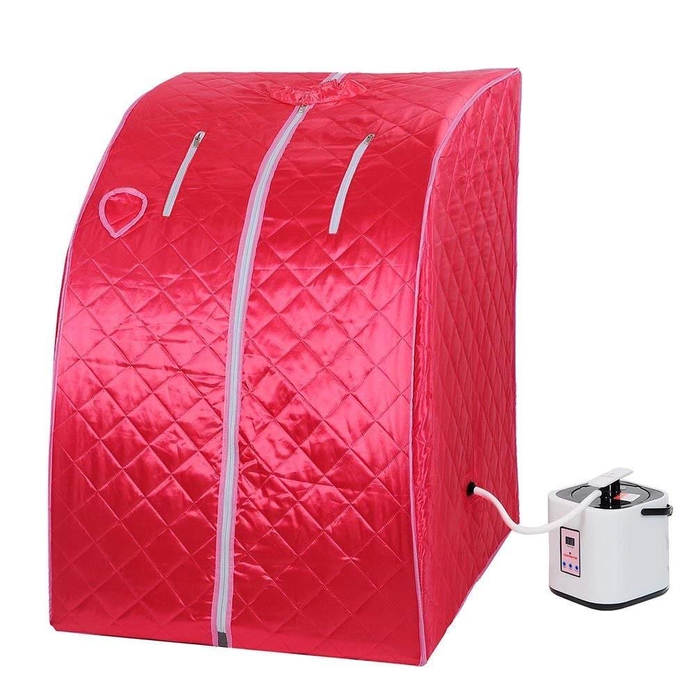 Koval 2L Portable Steam Sauna Tent for Home Spa - Detox & Weight Loss with Chair, Red - Perfect for Relaxation, Wellness & Home Therapy