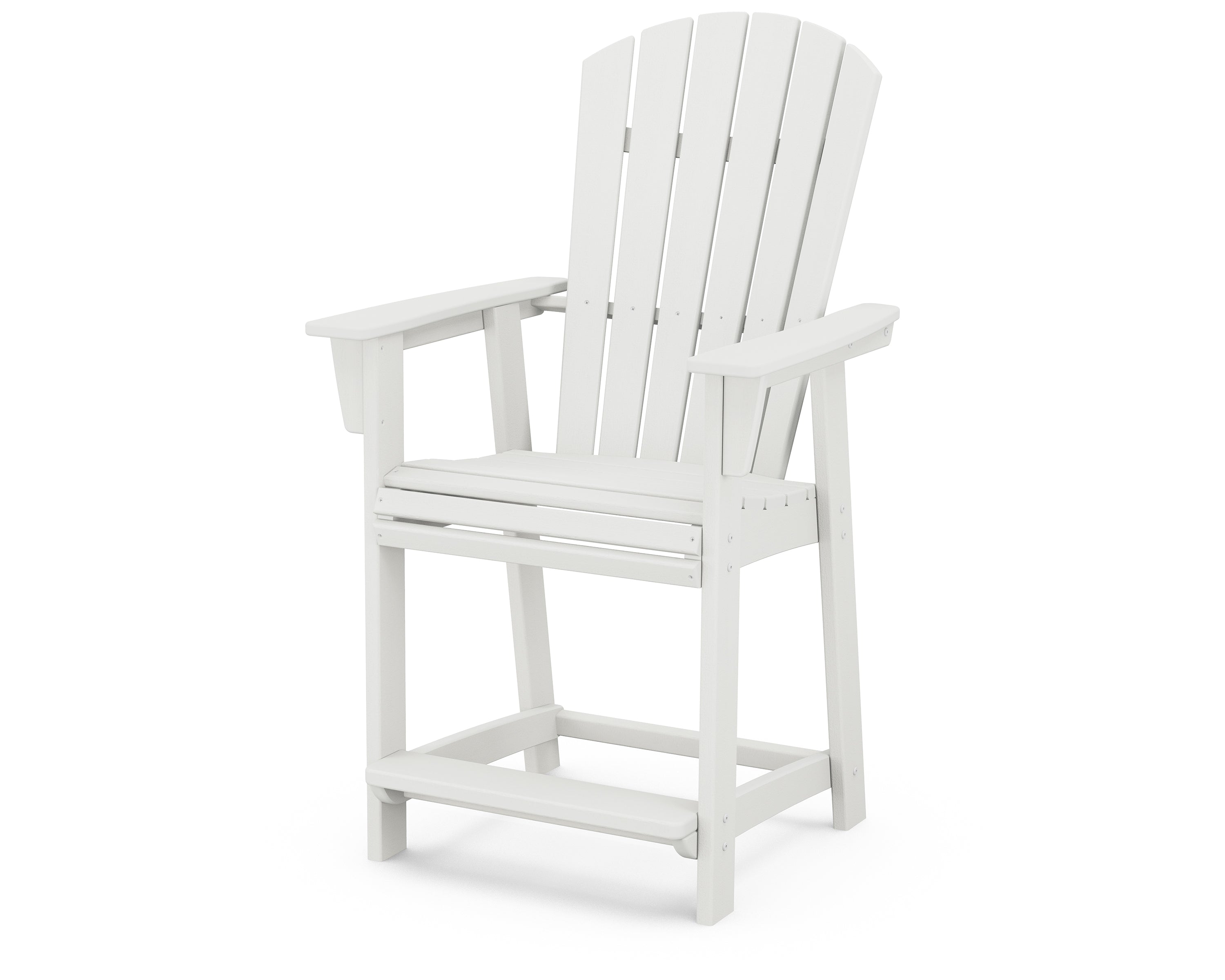 POLYWOOD Nautical Curveback Adirondack Counter Height Chair - Outdoor Bar Stool for Patio, Poolside & Beachfront Dining