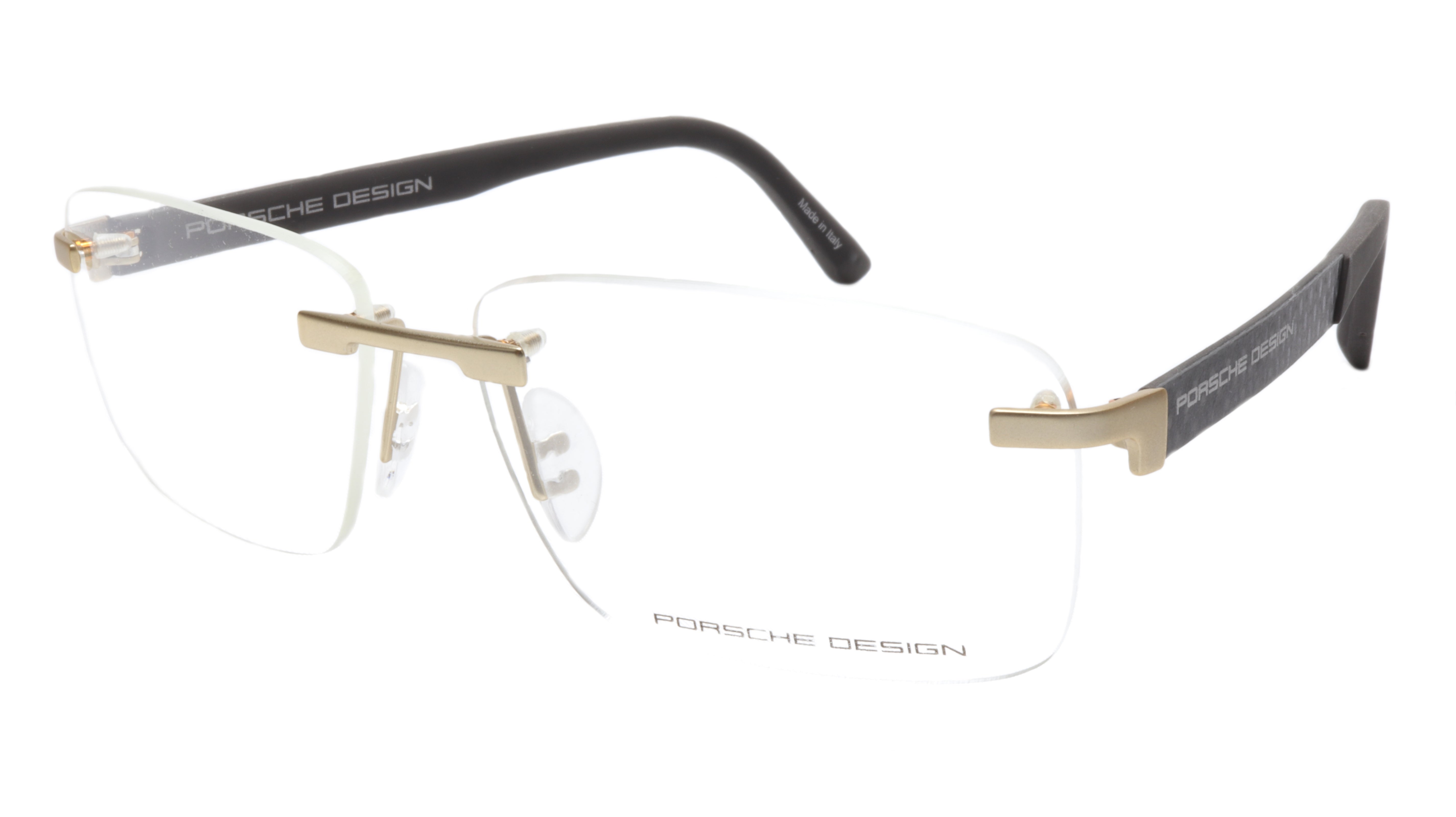 Porsche Design P8236 Matte Gold & Dark Brown Eyeglasses Frame - Made in Italy - Size 58-14-140 - Perfect for Business & Luxury Fashion