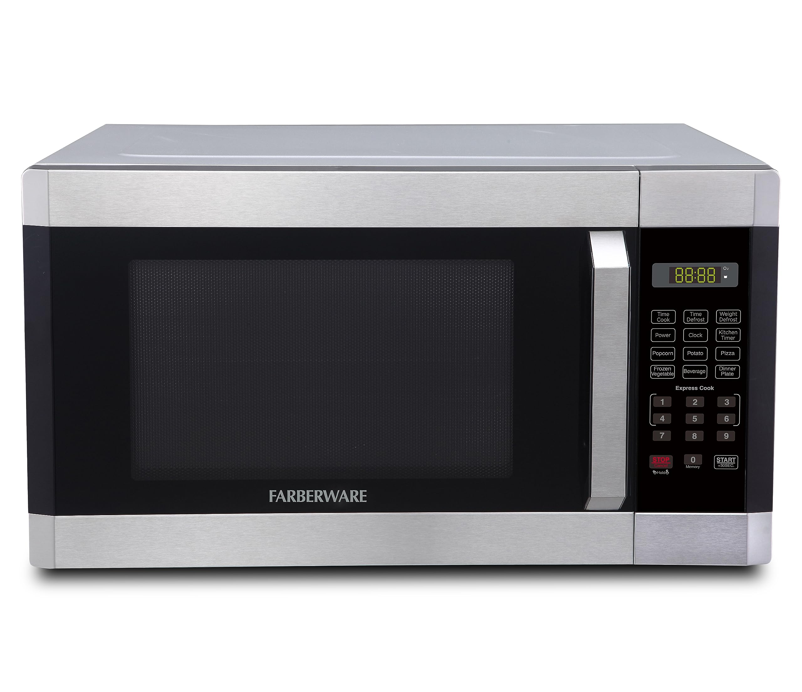 Farberware FMO16AHTBKC 1.6 Cu. Ft Professional Stainless Steel Microwave Oven - Perfect for Kitchens, Offices & Dorms - Fast Heating & Defrosting