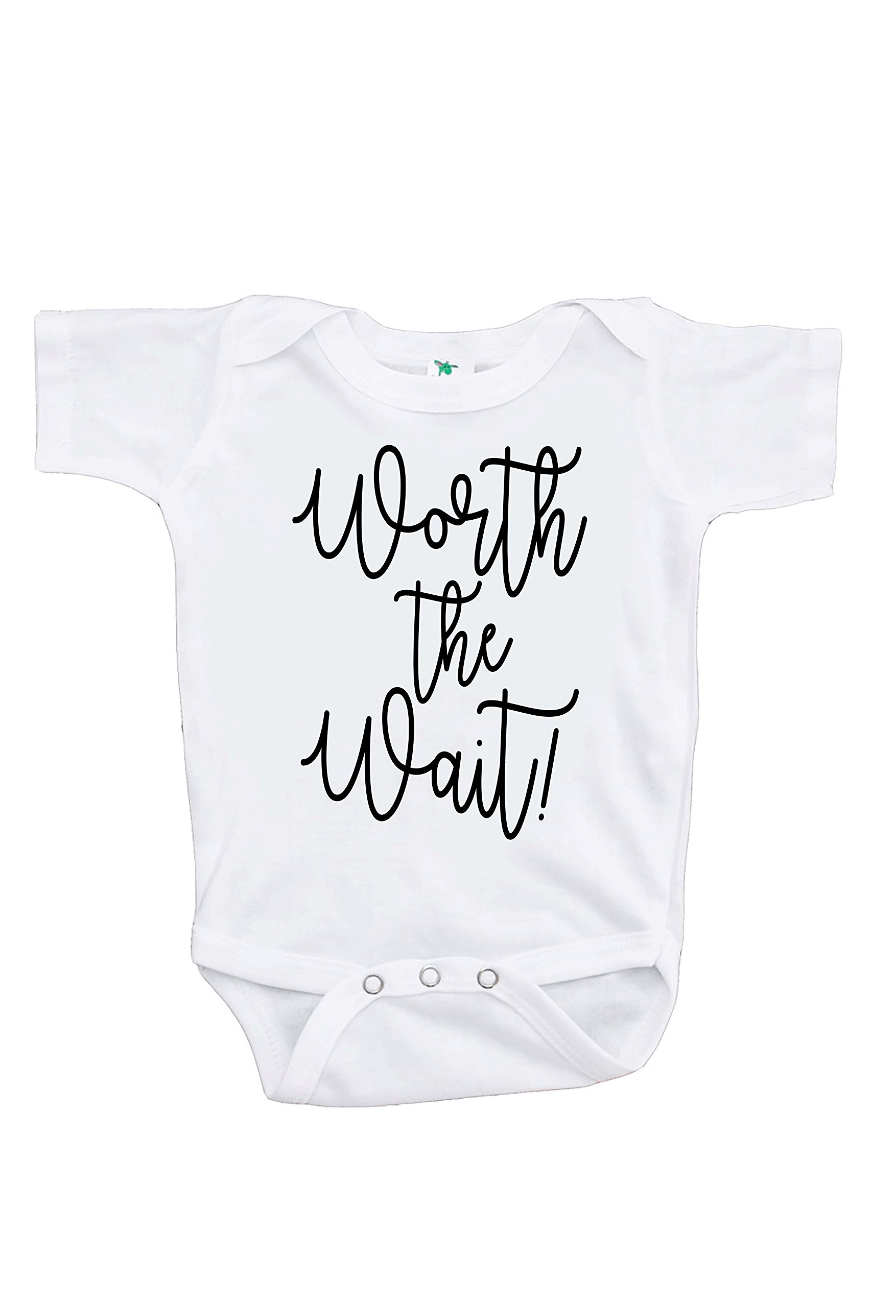Worth the Wait Maternity Pregnancy Announcement Bodysuit | Cute Baby Shower & Gender Reveal Outfit | Comfortable One-Piece for Expecting Moms