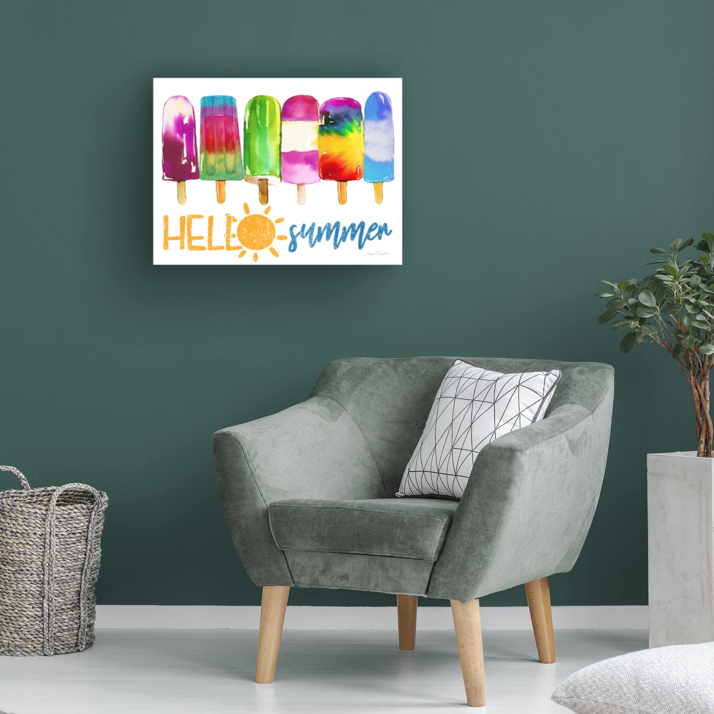 Trademark Fine Art 'Summer Fun C' Canvas Art by Jean Plout - 35x47 Inch Vibrant Beach Painting - Perfect for Living Room, Bedroom & Coastal Home Decor