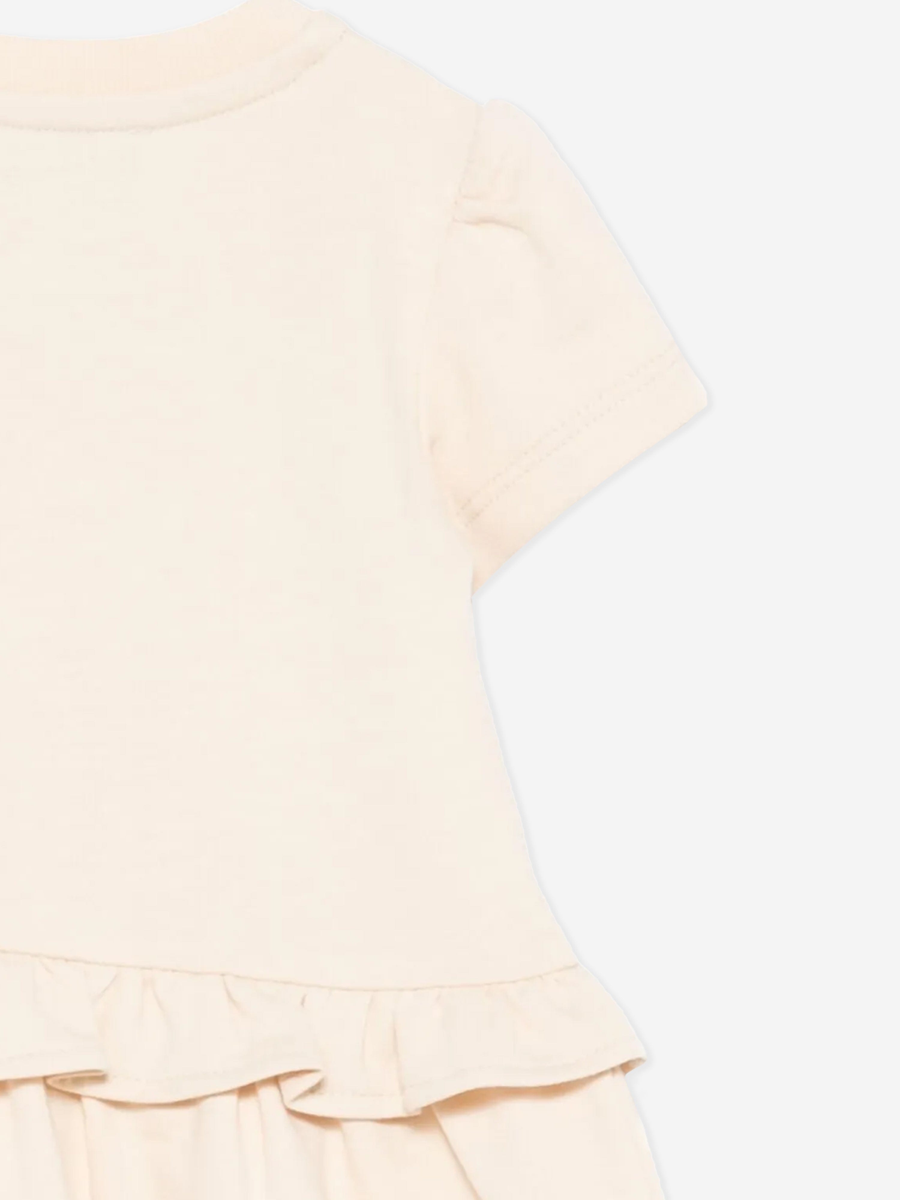 Adorable Beige Teddy Bear Dress for Baby Girls - Perfect for Birthday Parties, Photo Shoots & Special Occasions