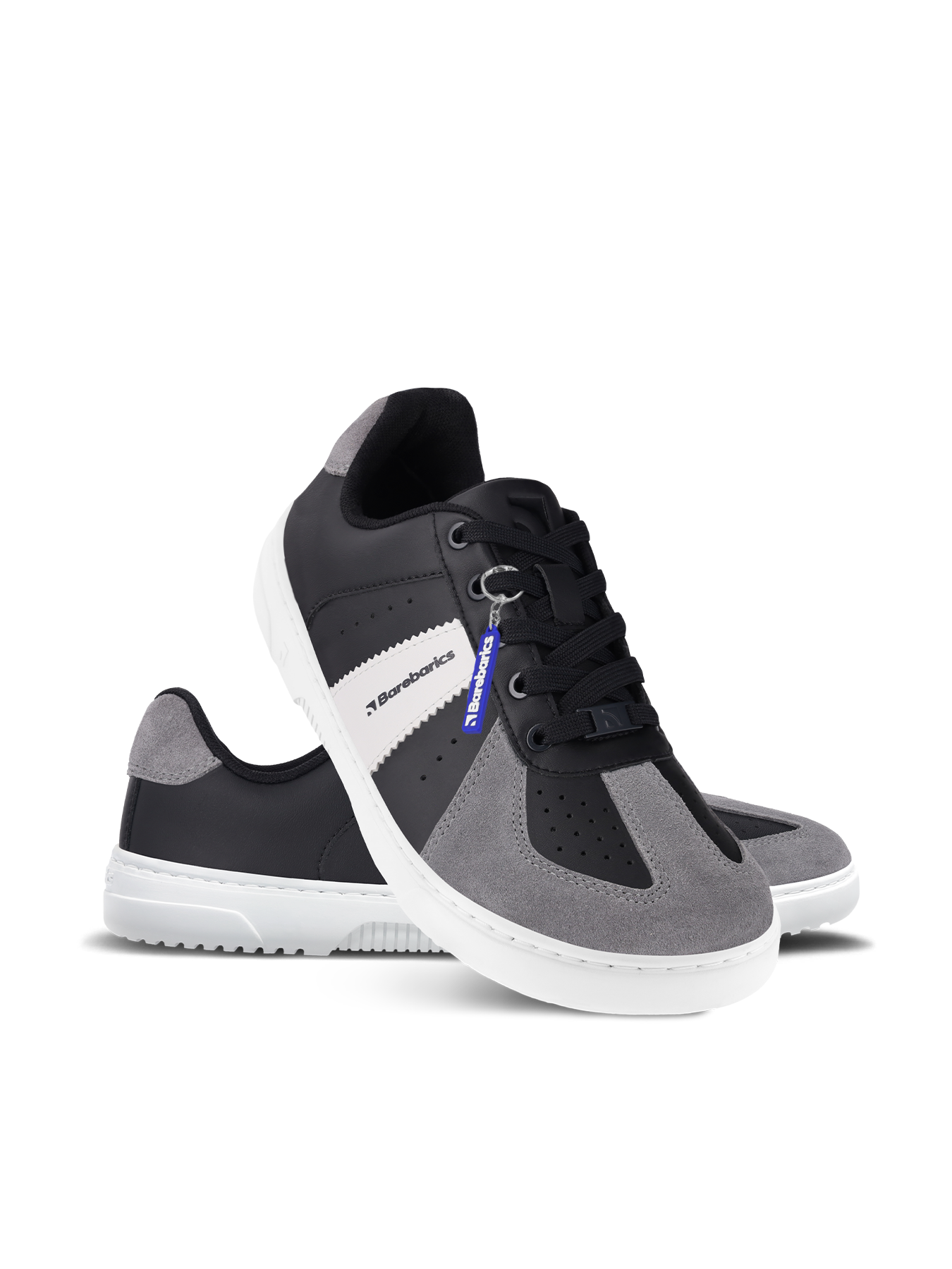 Barefoot Sneakers Barebarics Icara - Black & Dark Grey | Minimalist Running Shoes for Men & Women | Perfect for Trail Running, Gym Workouts & Everyday Comfort