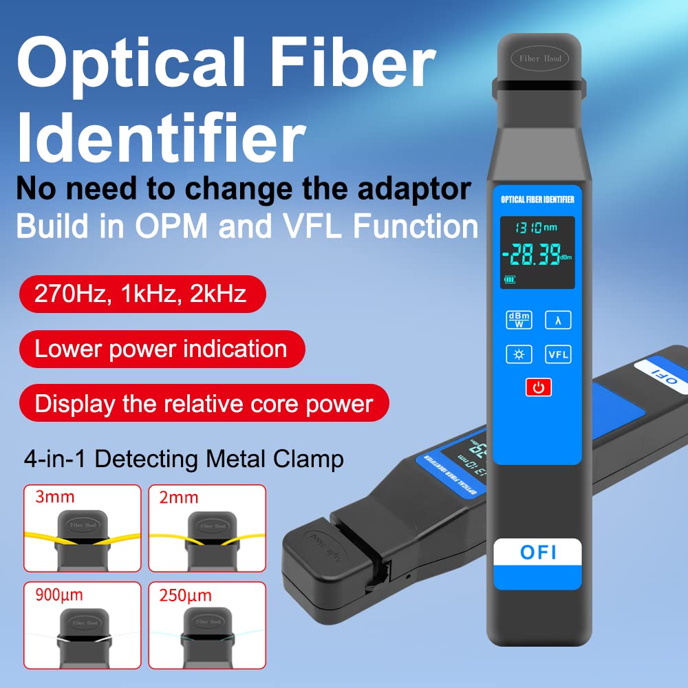 **YD-3309D Live Optical Fiber Identifier with Wave Respond 800-1700nm - Built-in 10KM VFL & Optical Power Meter (OPM) - Ideal for FTTH, Telecom, and Network Maintenance**    *Use Cases: Perfect for fiber optic technicians, network installers, and telecom professionals for accurate fiber identification, power measurement, and fault detection in FTTH and telecom networks.*