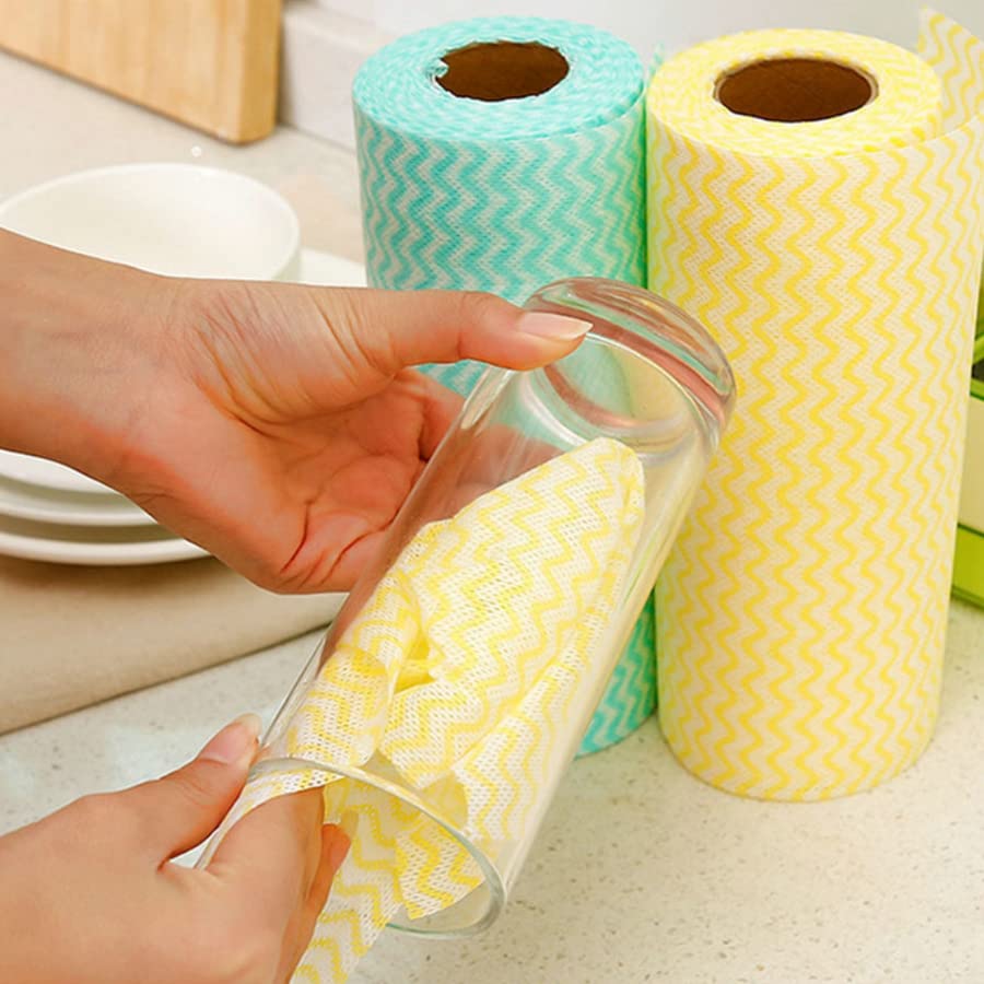 50PCS Reusable Kitchen Cleaning Rags - Scouring Pads for Dishes & Countertops