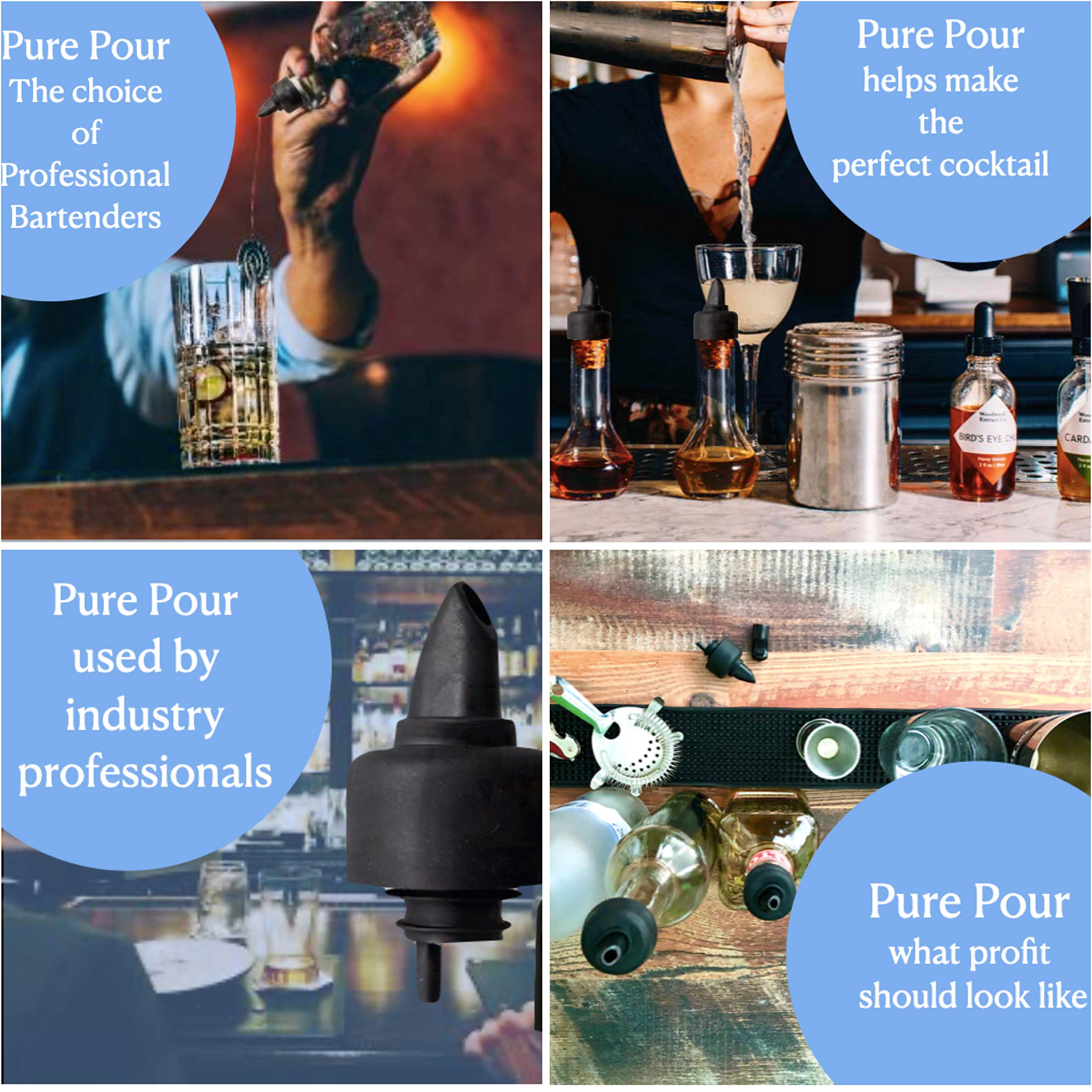 100 Pack Universal Liquor Pourers with Rubber Dust Caps - Premium Pour Spouts for Alcohol Bottles, Olive Oil, Syrup & Balsamic Vinegar - Perfect for Bars, Restaurants & Home Cocktail Making