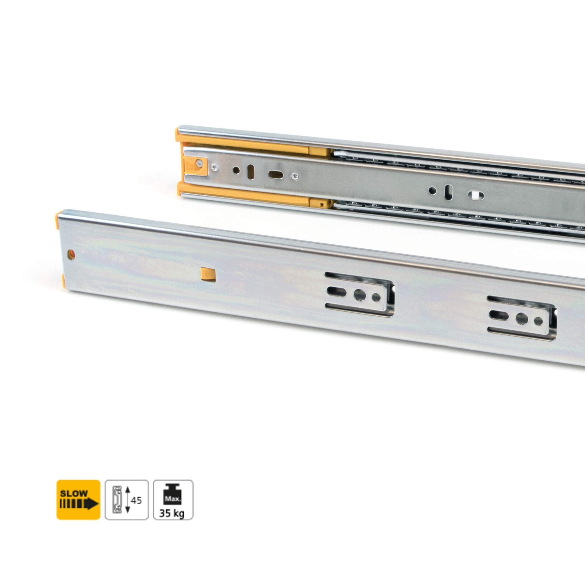 45mm x 300mm Ball Bearing Drawer Slides - 5 Pairs Full Extension Soft Close Drawer Runners for Kitchen Cabinets, Office Furniture & DIY Projects