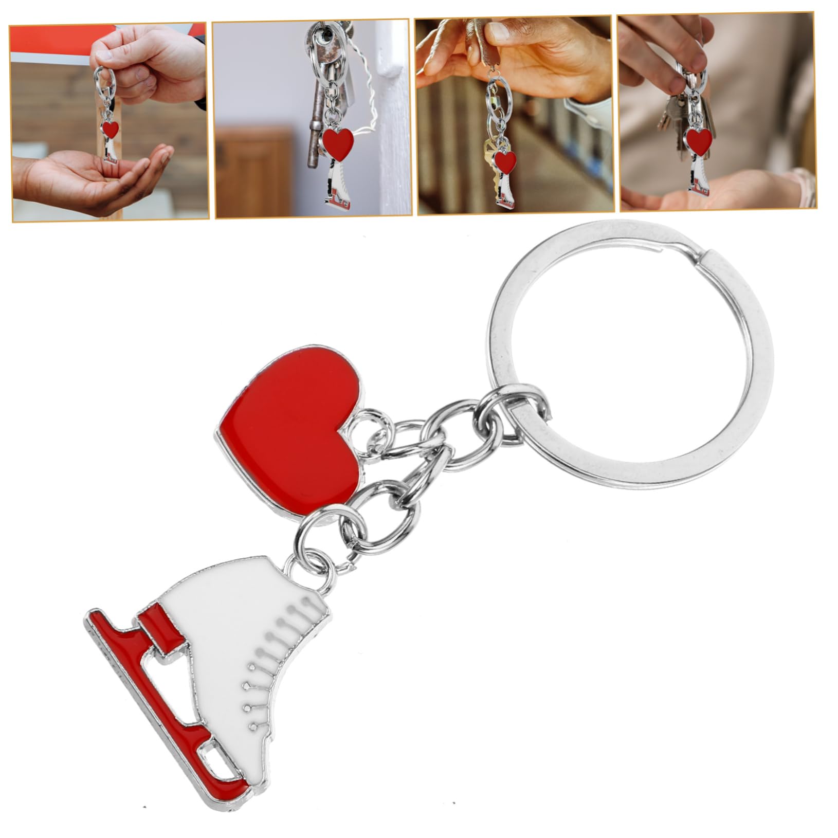 BCOATH Ice Skating Skates Keychain - Stainless Steel Key Holder for Women & Men - Fashionable Winter Sports Accessory - Perfect for Ski Jackets, Backpacks, and Gift Giving