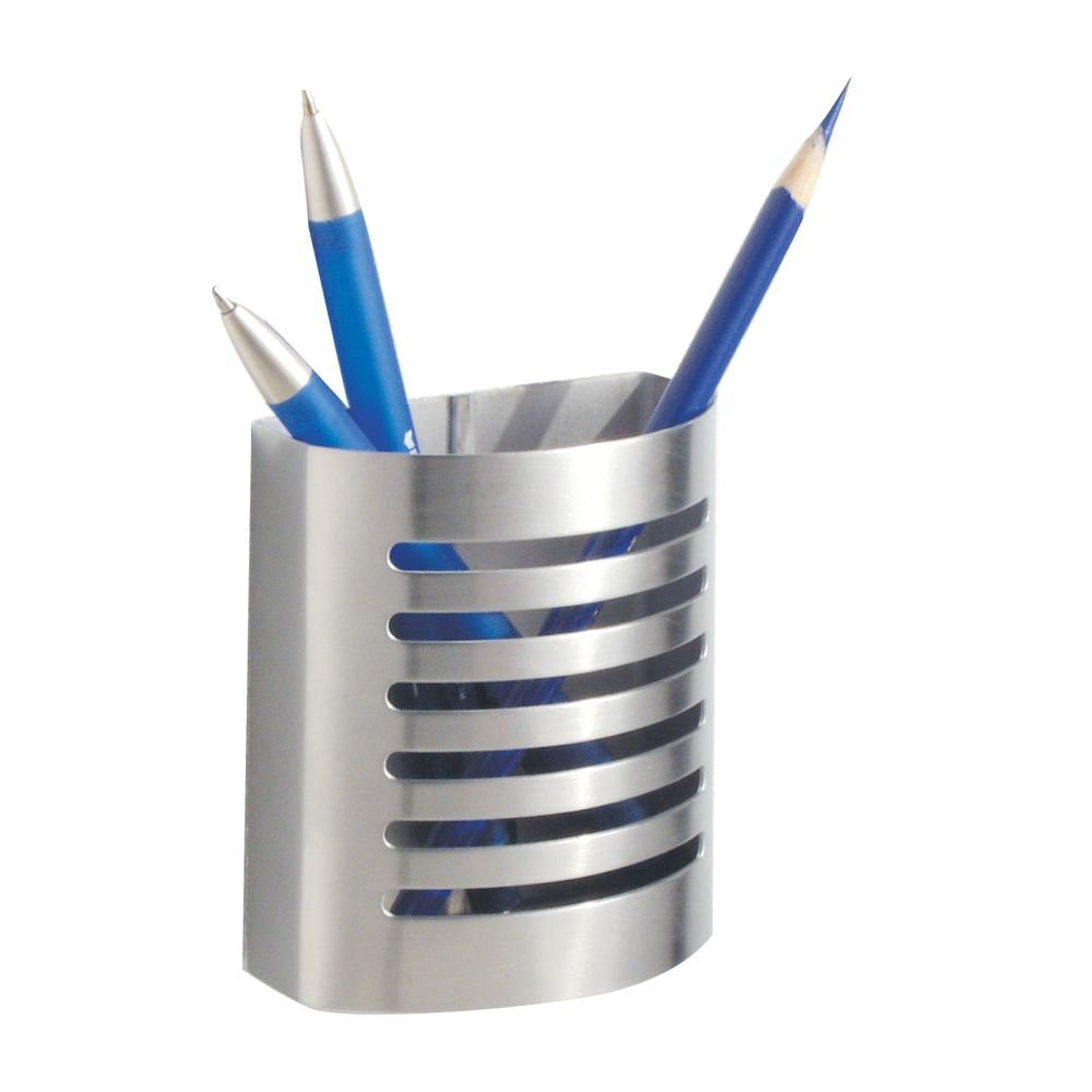iDesign Forma Magnetic Pen and Pencil Holder - Stainless Steel Desk Organizer for Office, Home, Kitchen & Locker - Modern Writing Utensil Storage (3.25