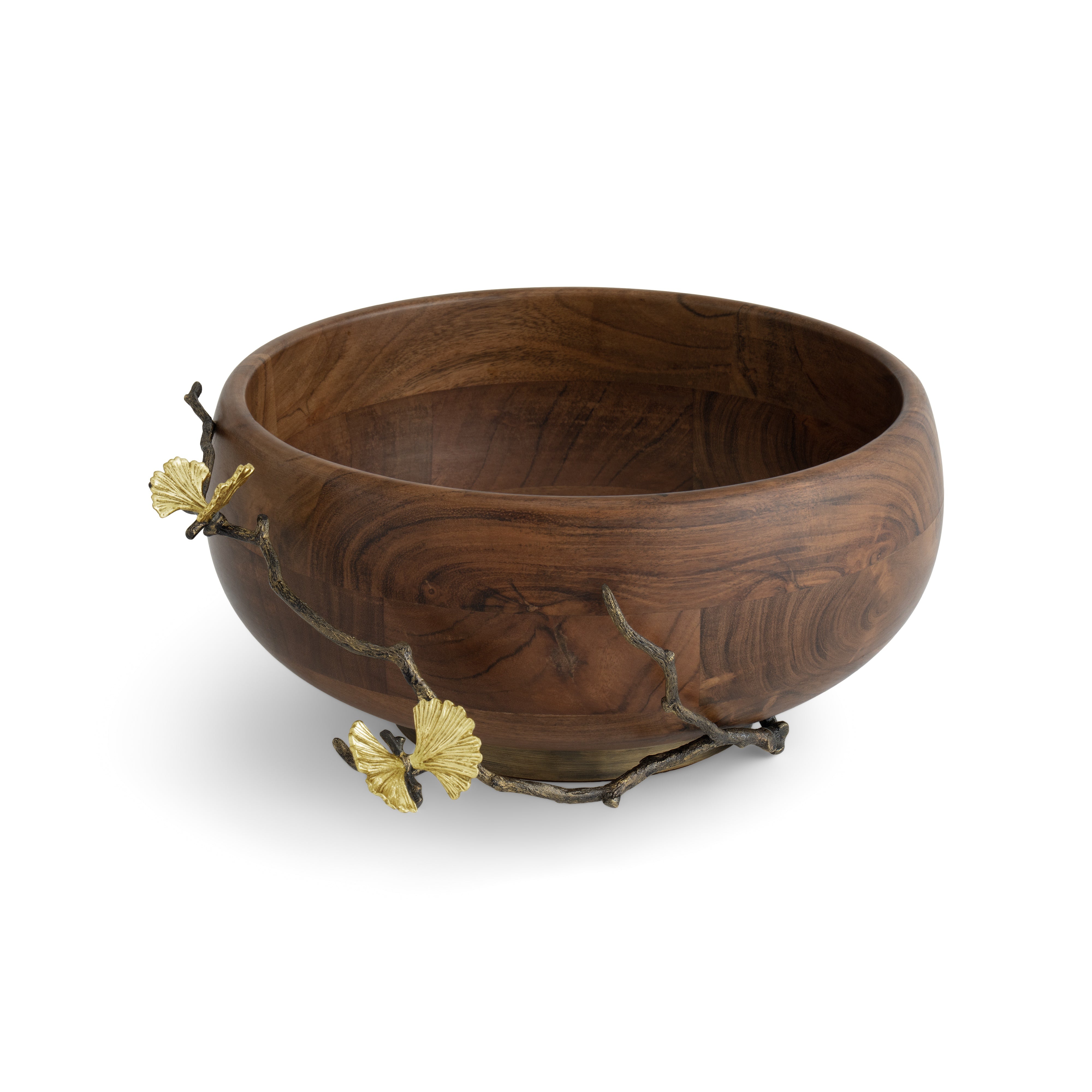 Handcrafted Ginkgo Wood Salad Bowl - Eco-Friendly Butterfly Design for Healthy Meals & Entertaining - Perfect for Salads, Fruits, and Party Serving