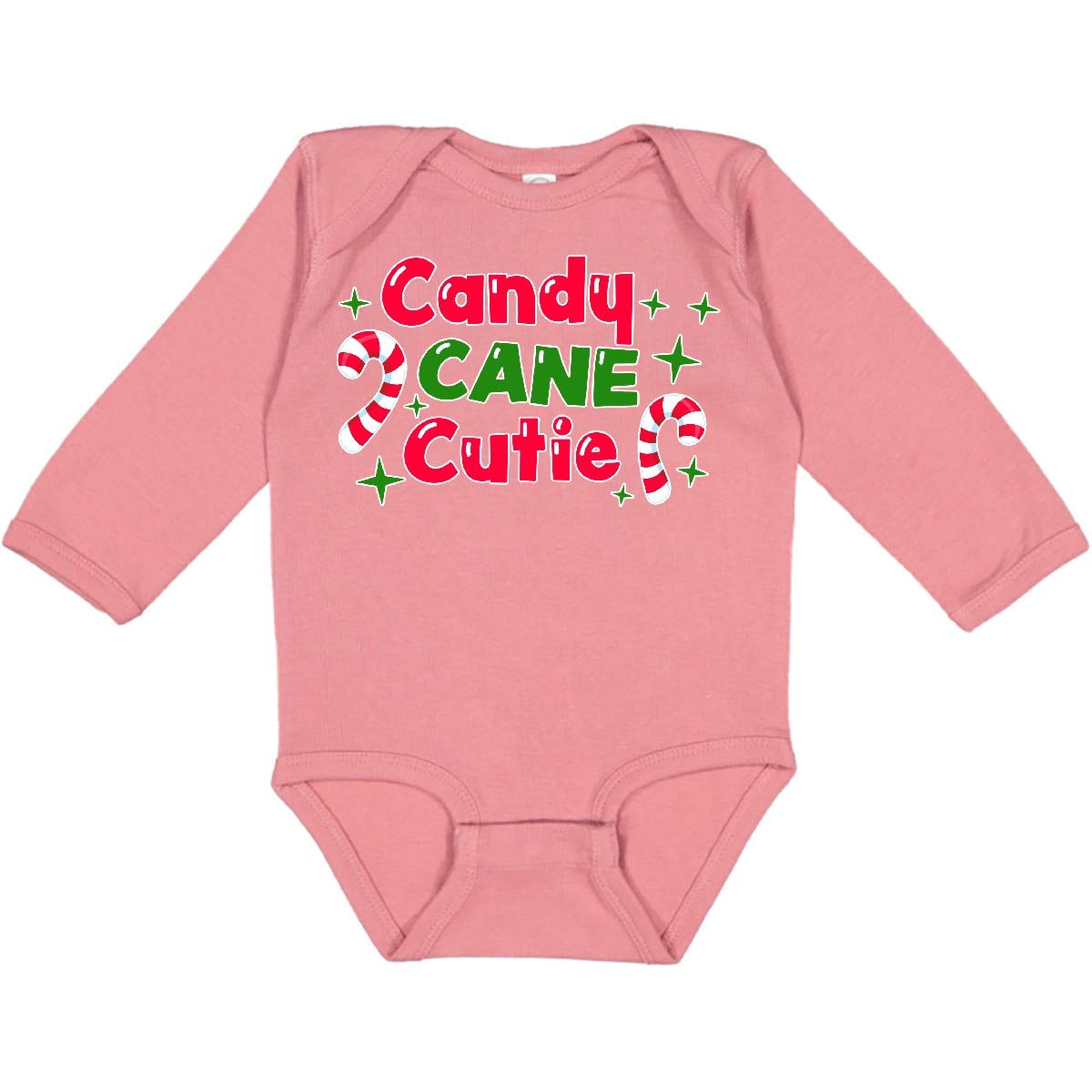 Inktastic Christmas Candy Cane Cutie Baby Long Sleeve Bodysuit - Festive Holiday Outfit for Infants, Newborn Photo Shoots & Family Gatherings