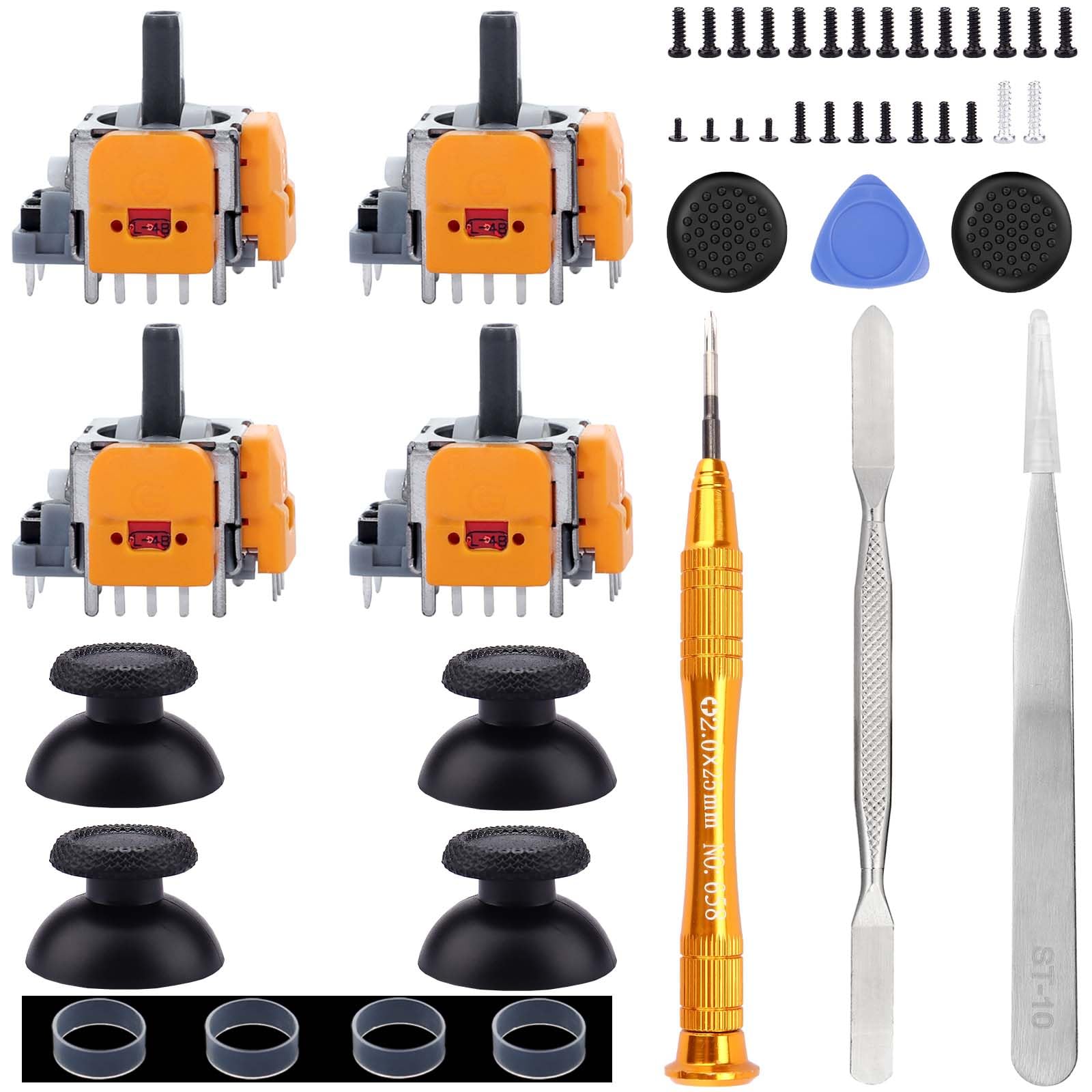 4 Pack Hall-Effect Joysticks Replacement for PS5 DualSense Controller - 3D Analog Sensor Thumbsticks with Precise Magnetic Sensing | Compatible with PlayStation 5 Controller | Perfect for Gaming, FPS, Racing & VR Games