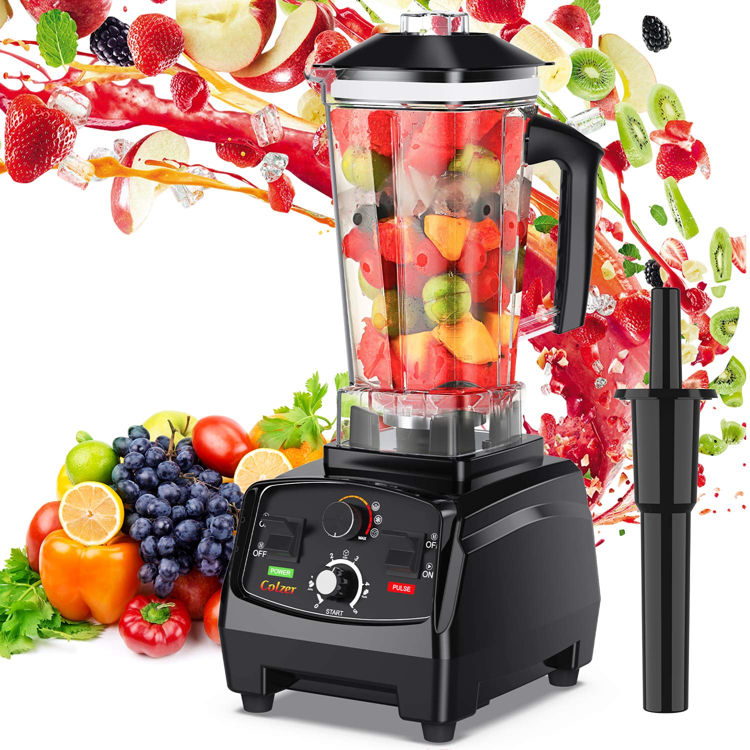 2200W High-Power Professional Countertop Blender - 2L Glass Jar for Smoothies, Shakes & Food Prep - Built-in Timer, Quiet Operation - Perfect for Home Kitchens, Juice Bars & Healthy Lifestyles