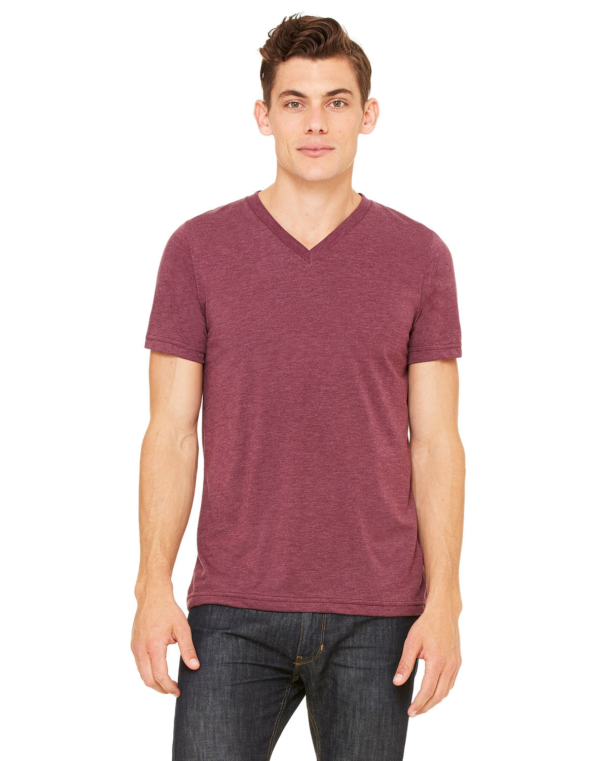 Bella + Canvas 3415C Unisex Triblend V-Neck T-Shirt - Soft Comfortable Tee for Men & Women - Perfect for Casual Wear, Gym, and Everyday Outfits
