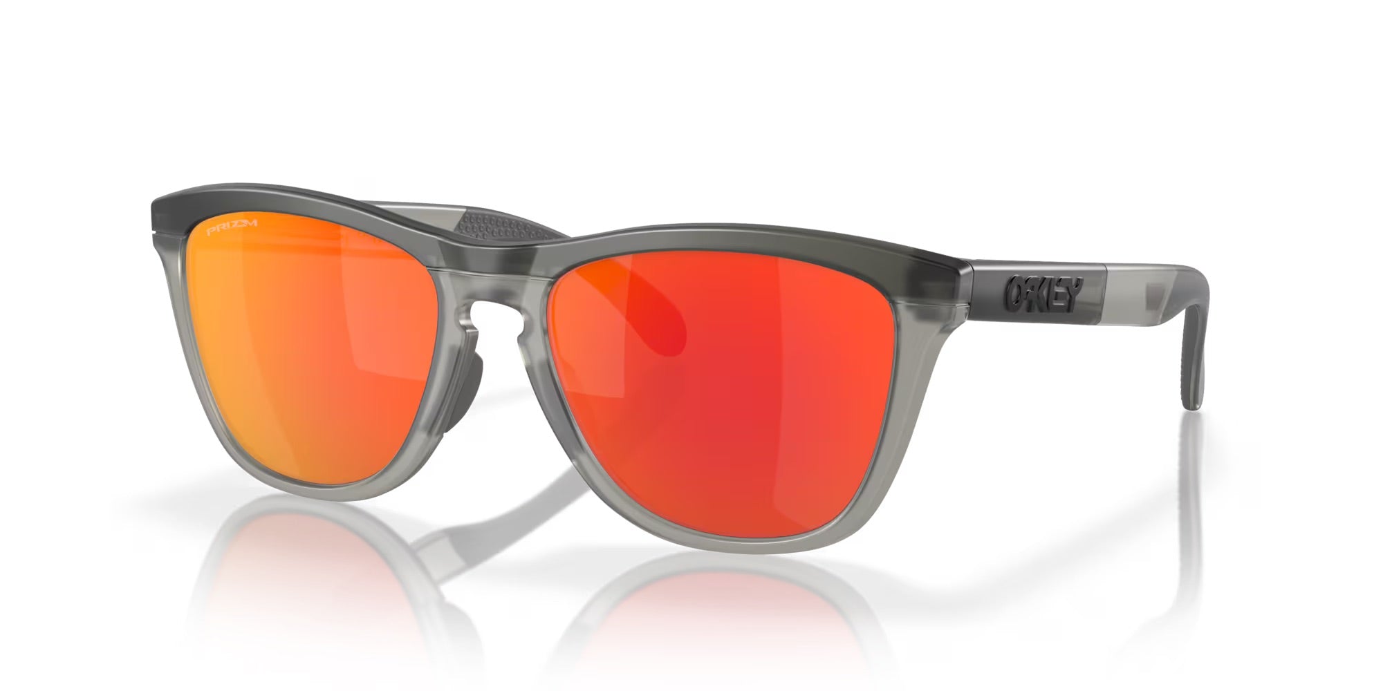 Oakley FrogSkins Matte Grey Smoke/Grey Ink Sunglasses with Prizm Ruby Lenses - Stylish UV Protection for Outdoor Sports & Driving