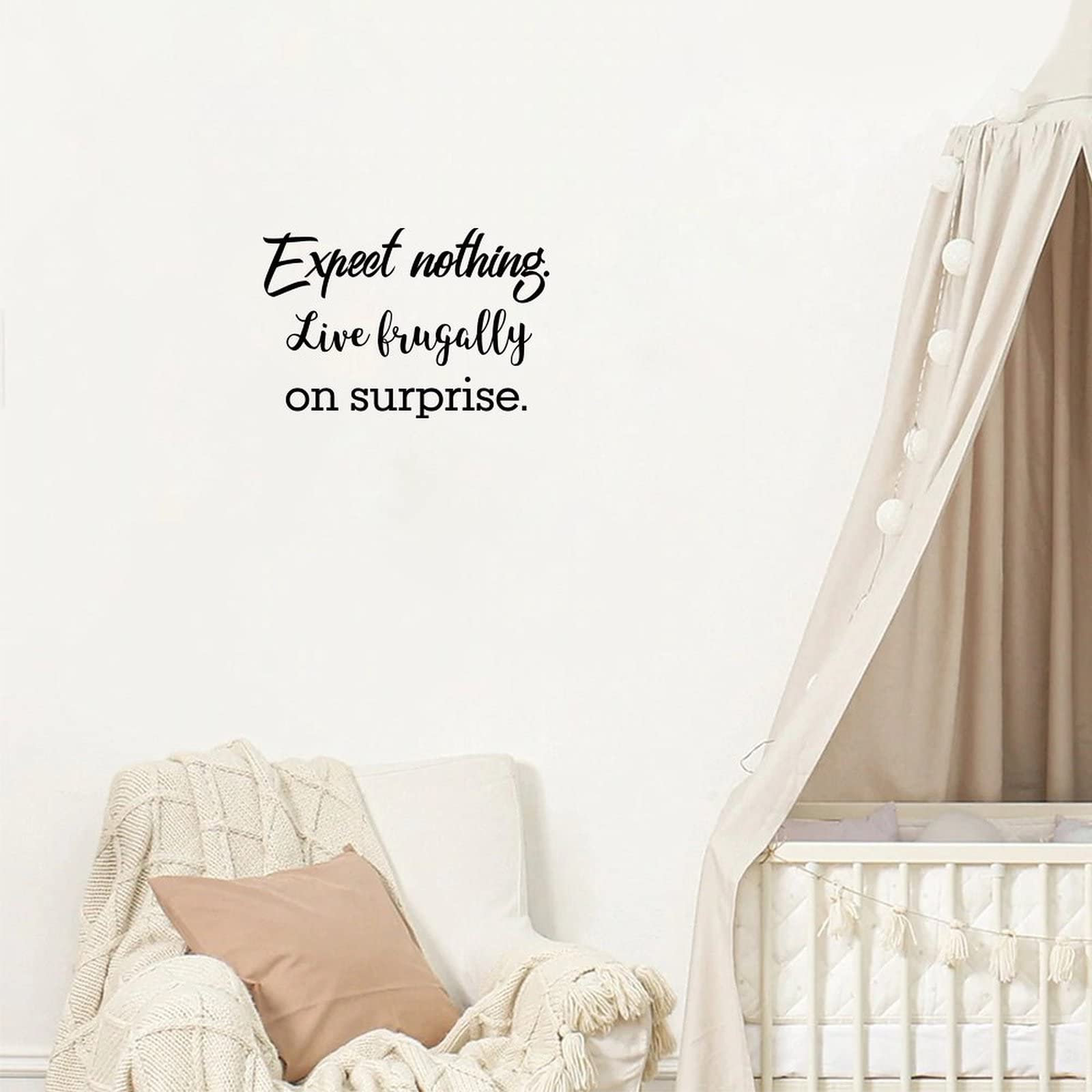Live Frugally Bible Verse Wall Decals - Inspirational Vinyl Wall Art for Bedroom, Nursery, Kitchen & Bathroom - 22 Inch Removable Christian Home Decor (Perfect for Gift Giving & Faith-Based Interior Design)
