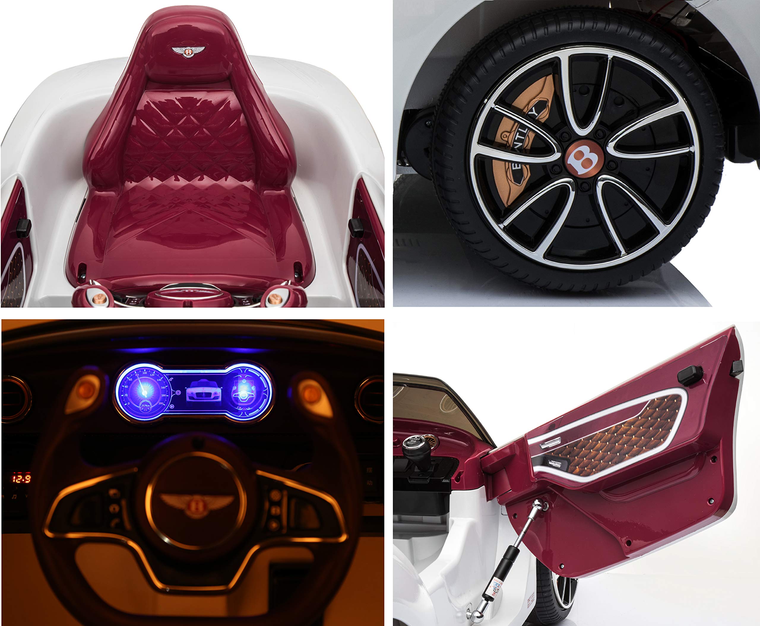 **Licensed Bentley EXP12 Kids Ride-On Toy Car - 12V Battery-Powered Electric 4-Wheeler with Parent Remote Control, Foot Pedal, 2 Speeds, Music, AUX & LED Headlights - Perfect for Outdoor Play & Birthday Gifts (Black)**