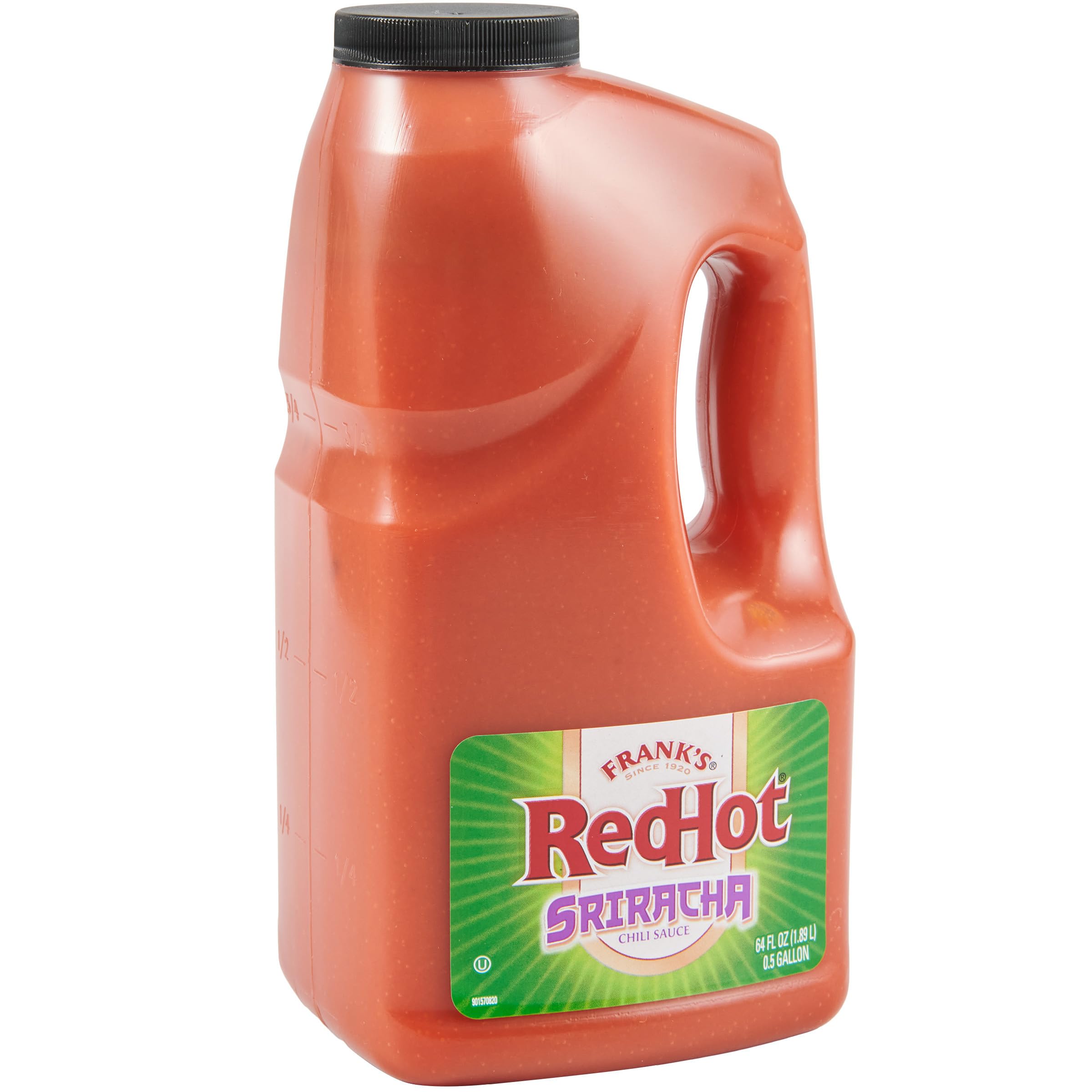 Frank's RedHot Sriracha Chili Sauce - 0.5 Gallon Jug | Spicy Hot Sauce for Wings, Pizza, Ribs, Burgers | Perfect for Cooking, Grilling & Party Snacks | Made with Premium Chili Peppers