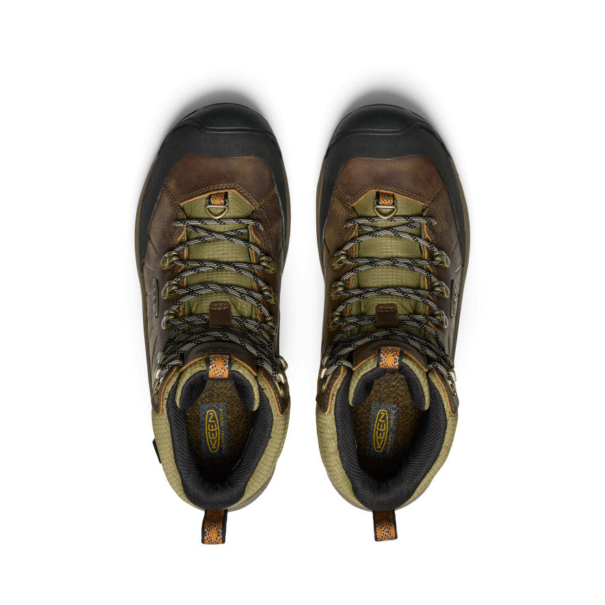 Men's Revel IV Polar Waterproof Winter Boots - Bison/Orange Pepper - Ideal for Hiking, Snow Trekking & Outdoor Adventures