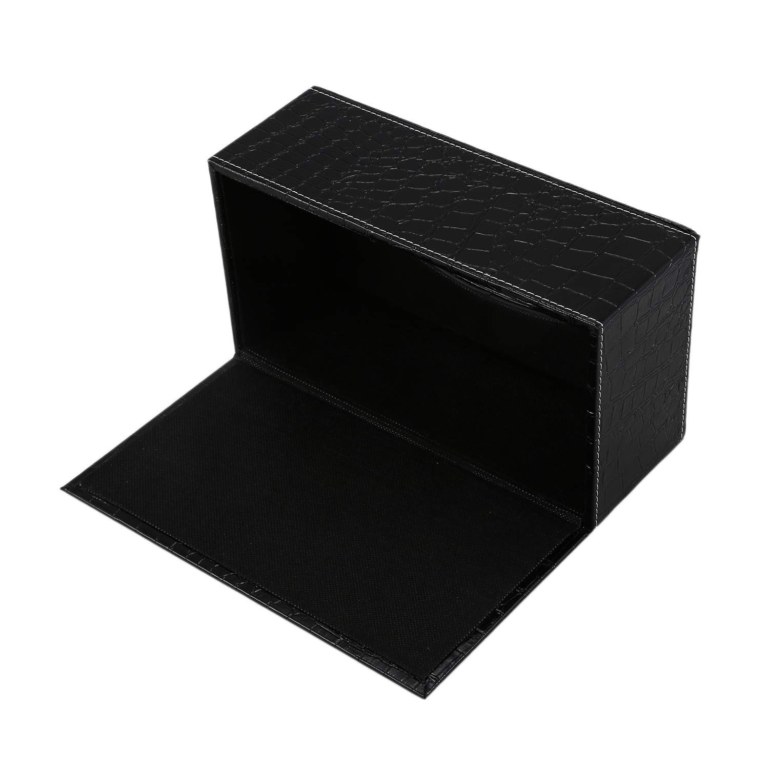Black Rectangle Tissue Box Holder - Stylish Home & Office Paper Tissue Case for Living Room, Bedroom, and Desk Organization