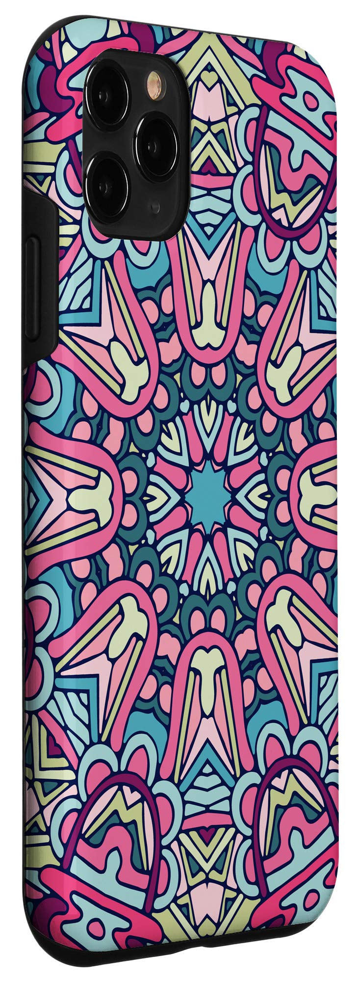 iPhone 11 Pro Case - Bohemian Mandala Flower Design, Psychedelic Ethnic Style Protective Cover for Women & Men | Perfect for Festivals, Travel & Everyday Use