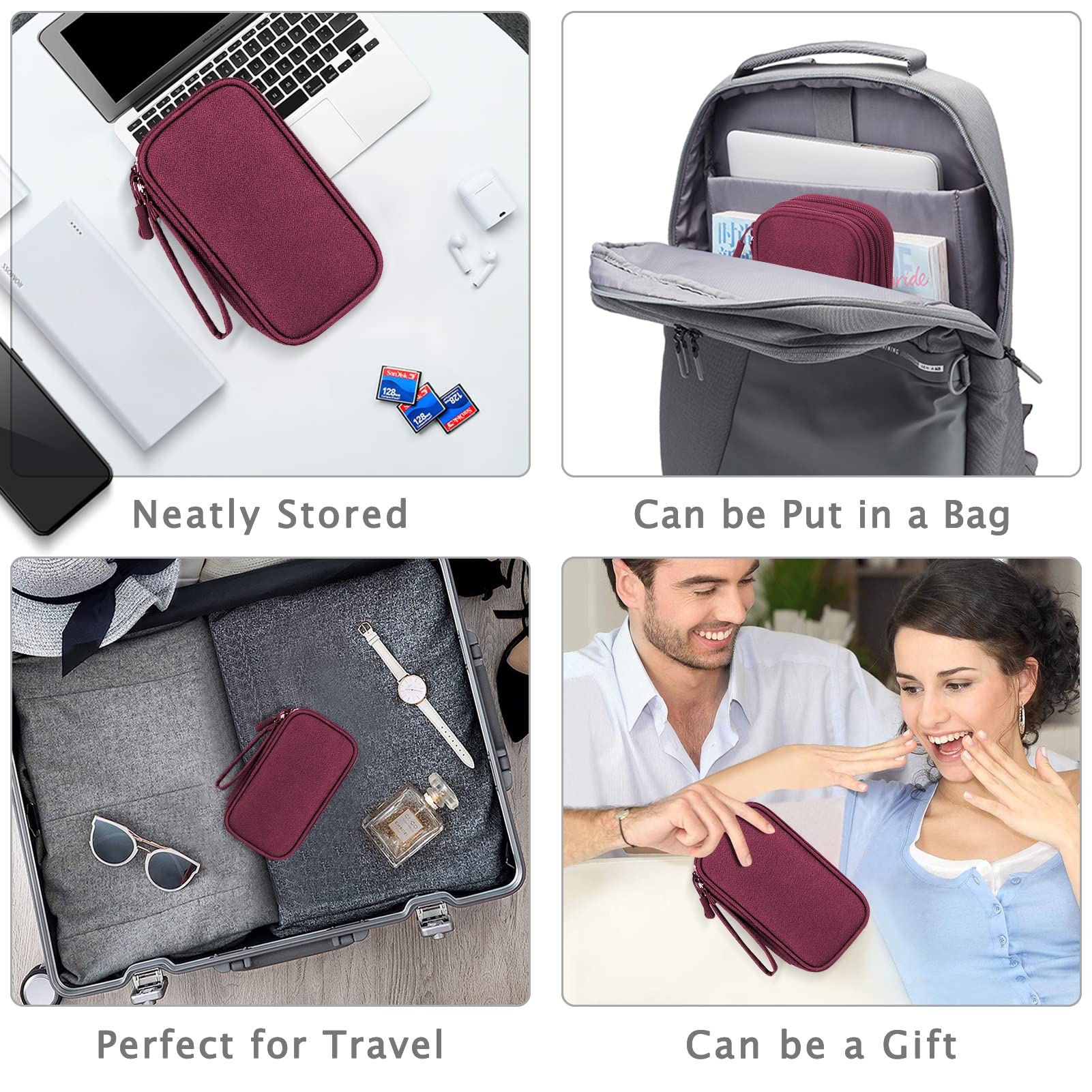 FYY Travel Cable Organizer Bag - Waterproof Double Layer Storage for Charger, Phone, Earphone - Perfect for Travel & Daily Use