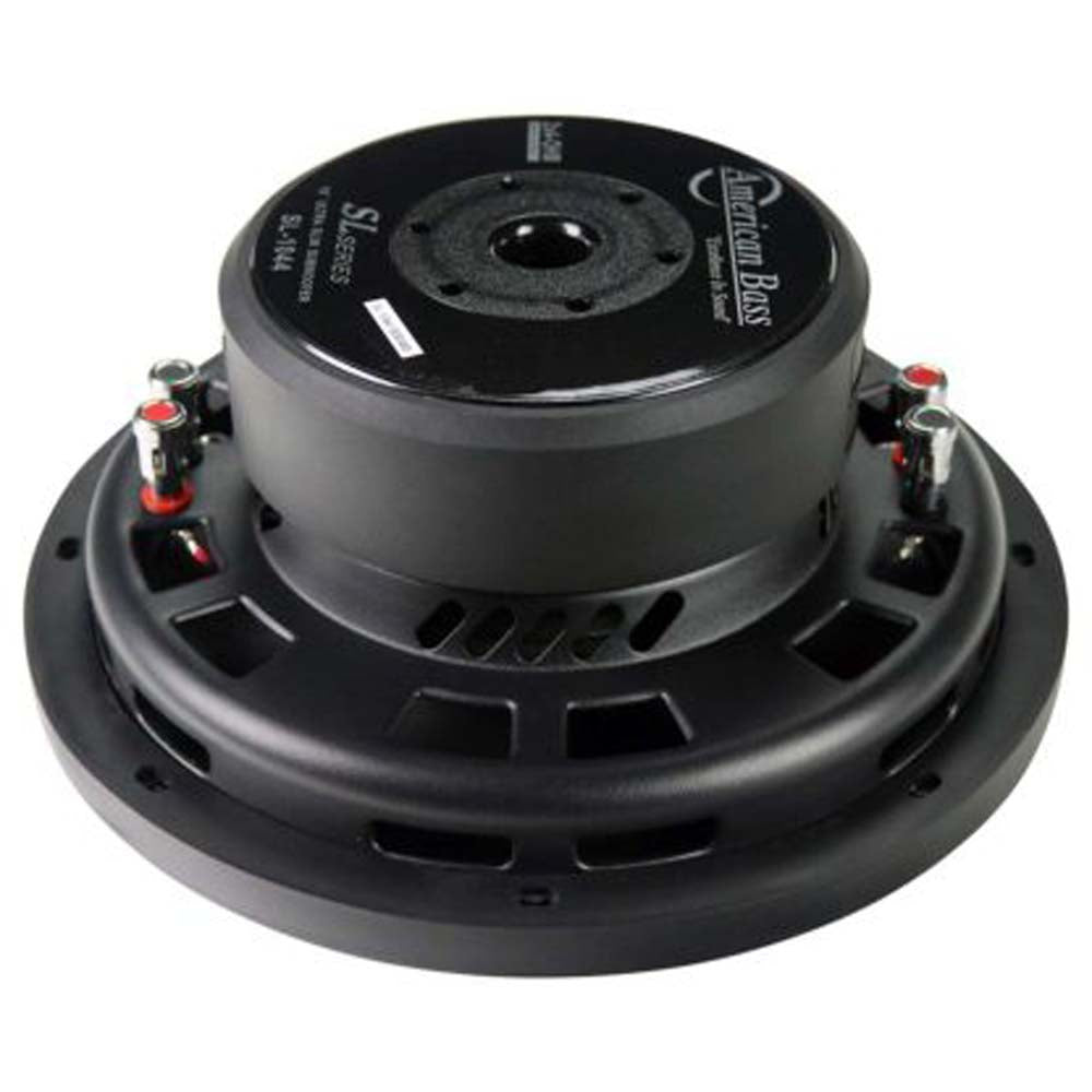 American Bass SL1044 10-Inch Shallow Car Subwoofer - 300W RMS/600W Max Power, Dual 4 Ohm Voice Coils for Deep Bass - Perfect for Truck, SUV & Compact Car Audio Systems