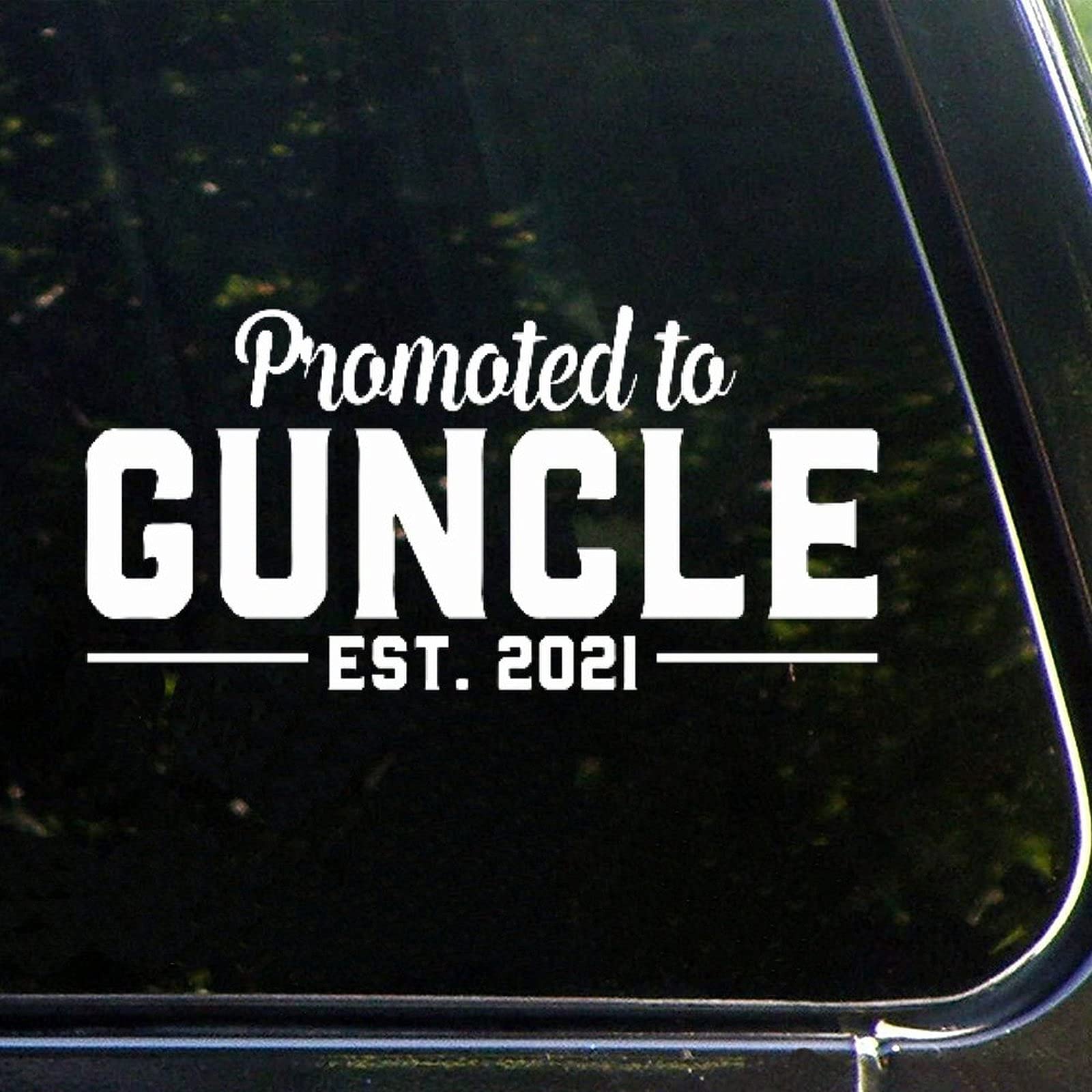 Promoted to Guncle Vinyl Wall Sticker - Removable Decal for Windows, Living Room, Bathroom, Laptop & Tumbler - Fun Home Decor for Family Spaces & Gifts