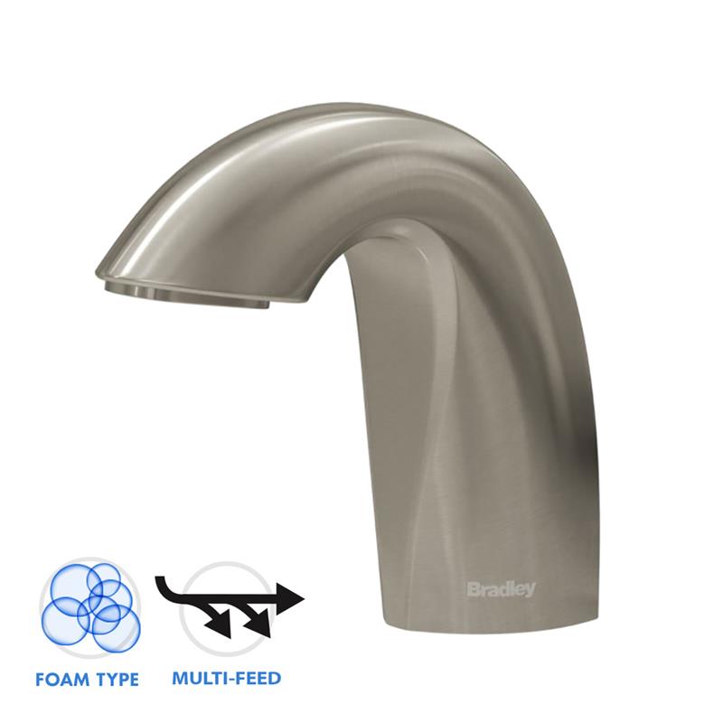 Bradley 3100 RFM Crest Series Multi-Feed Tank Deck Mounted Soap Dispenser - Foam Soap Dispenser for Kitchen, Bathroom & Commercial Use