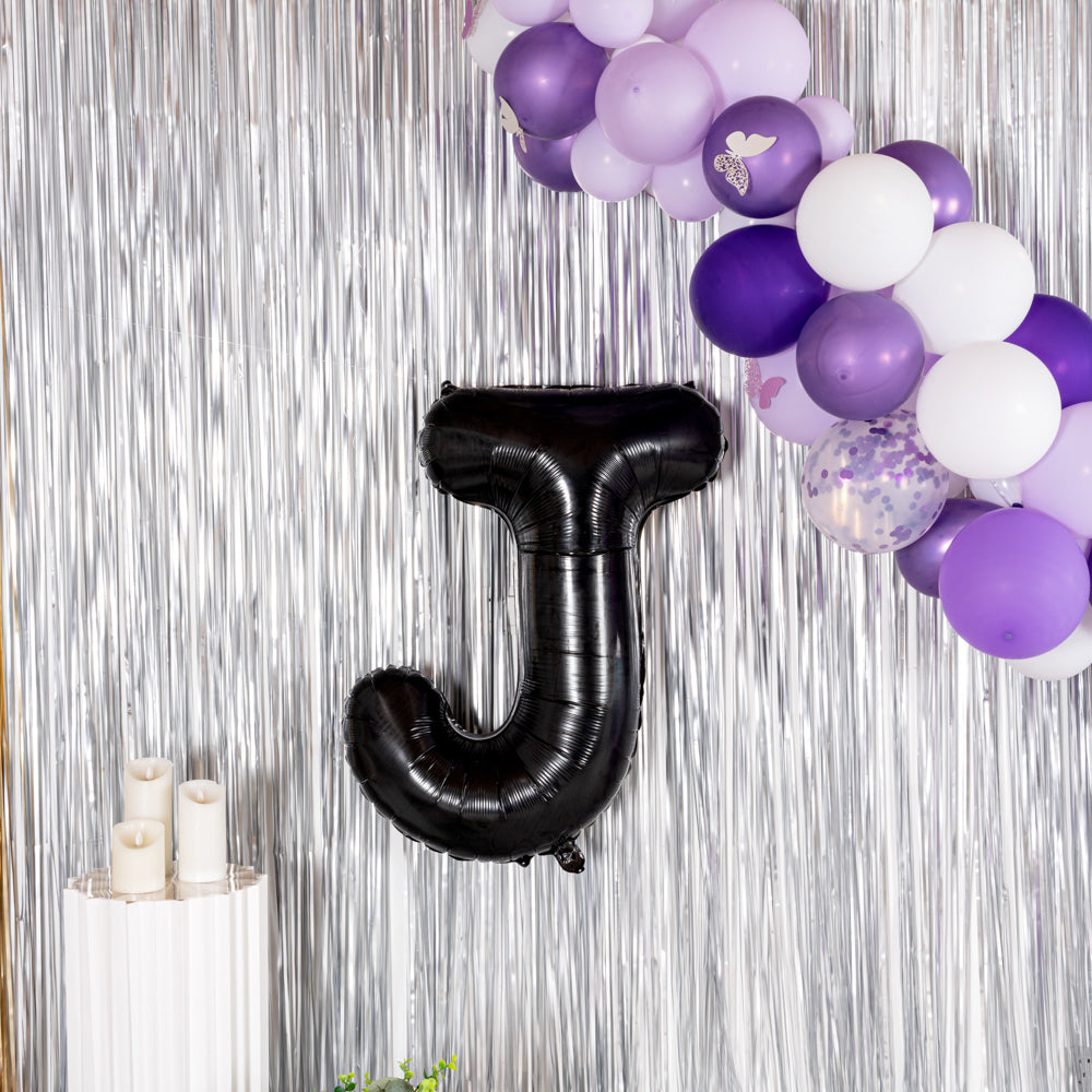 Balloonify Black Mylar Letter J Balloon - 40 Inch Large Foil Alphabet Balloon for Birthday Party Decorations, Baby Showers & Graduation Celebrations (1 Count Box)