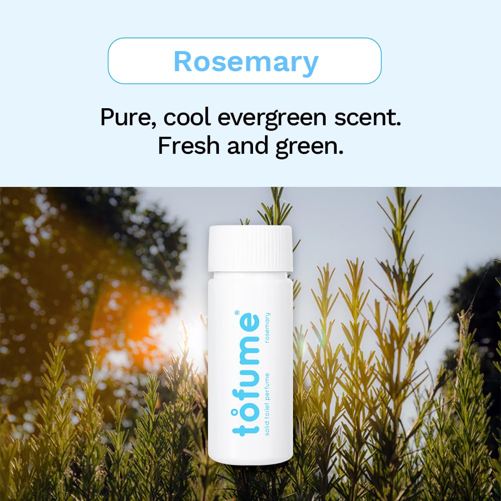 Fresh Rosemary Effervescent Bathroom Air Freshener Tablets - 30 Flushable Toilet Deodorizer & Odor Eliminator for Bathroom, Toilet & Home - Long-Lasting Aroma for Clean & Fresh Space